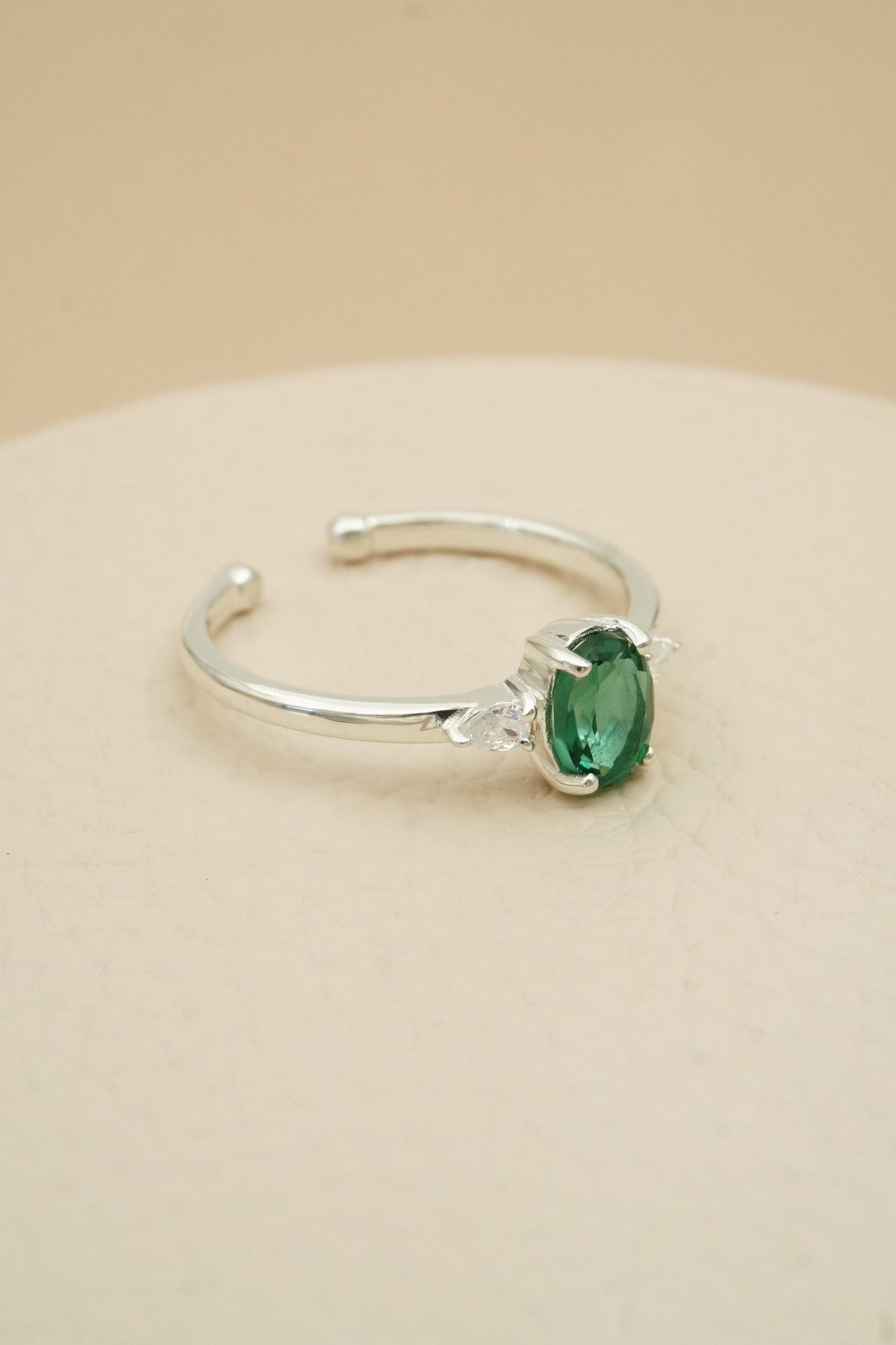 May Birthstone Ring - Silver