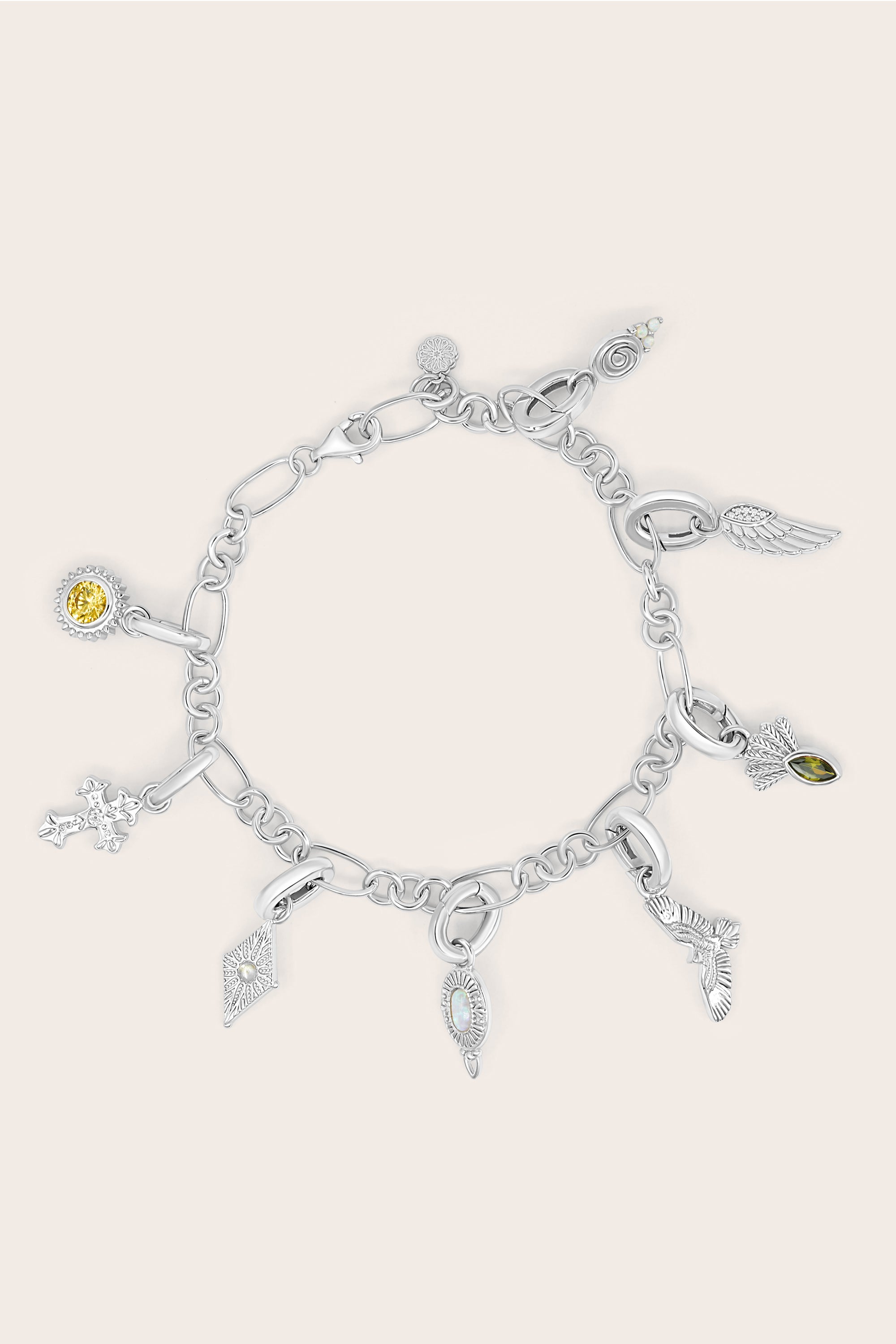 Fantail Charm Olive - Silver