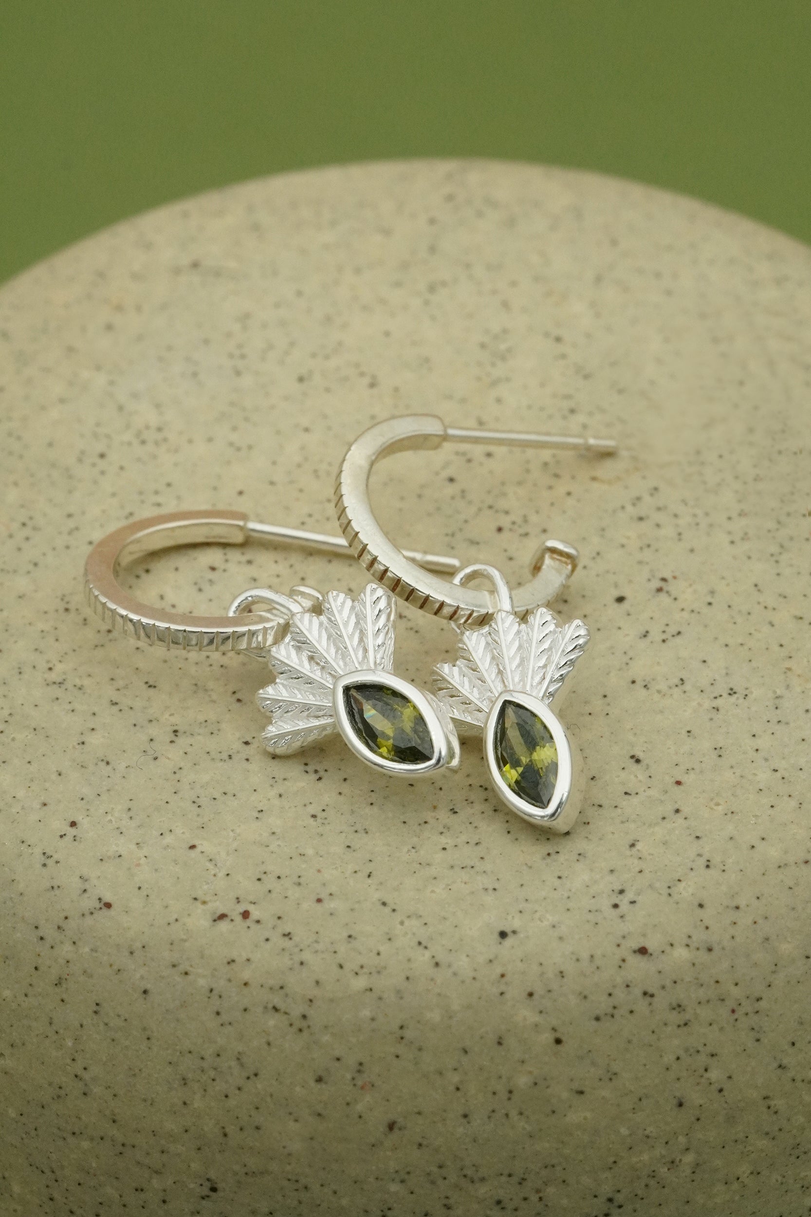 Fantail Messenger Hoops Olive - Silver