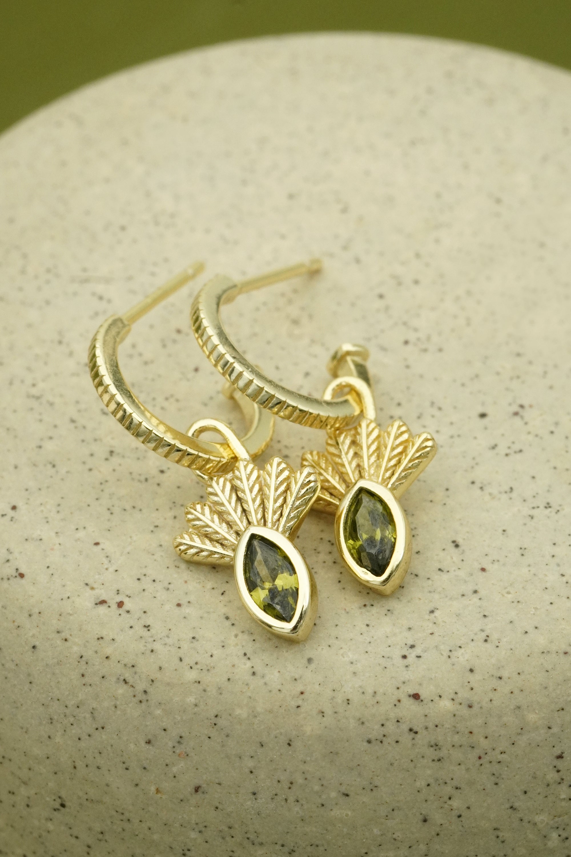 Fantail Messenger Hoops Olive - Gold