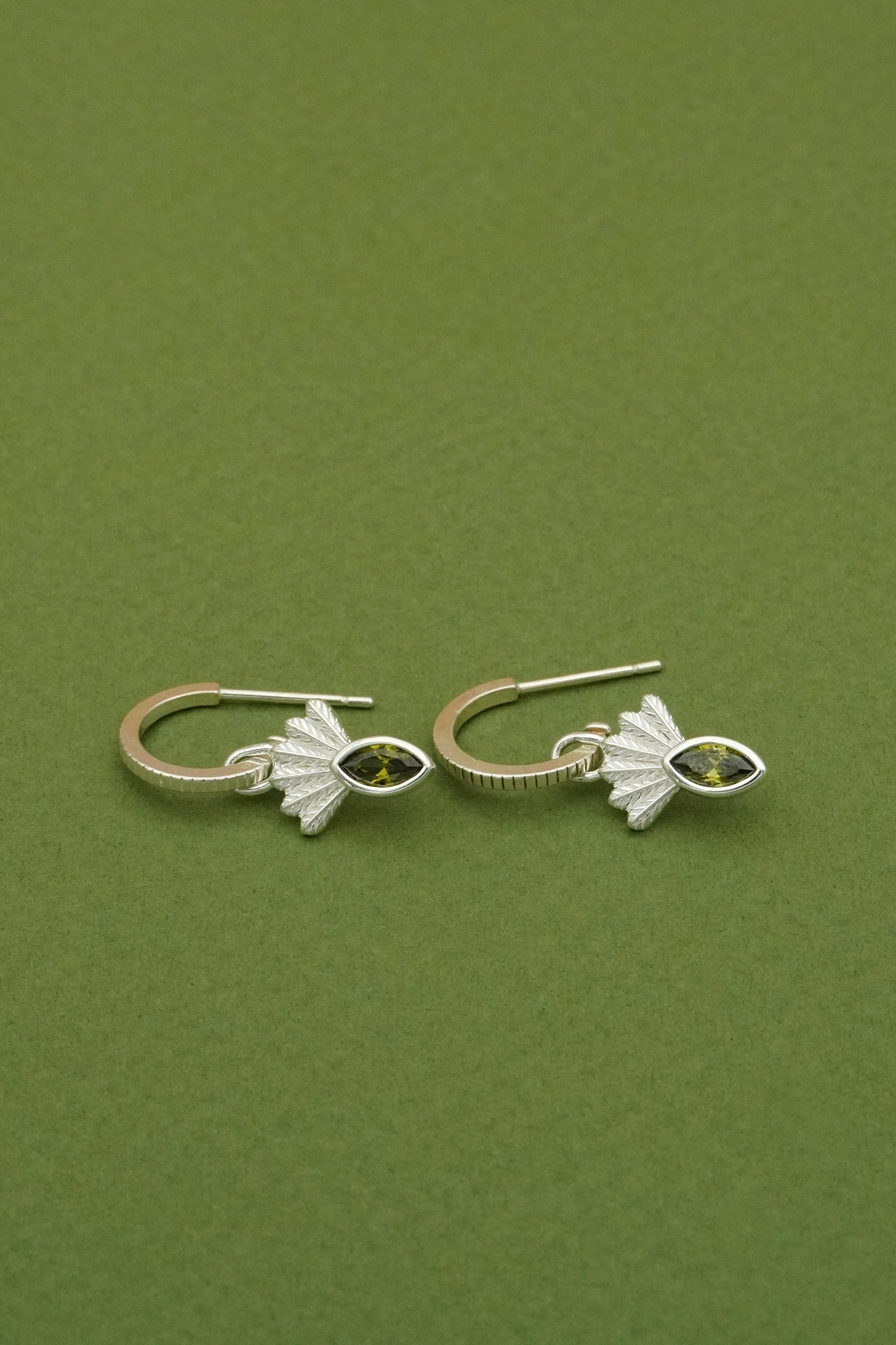 Fantail Messenger Hoops Olive - Silver