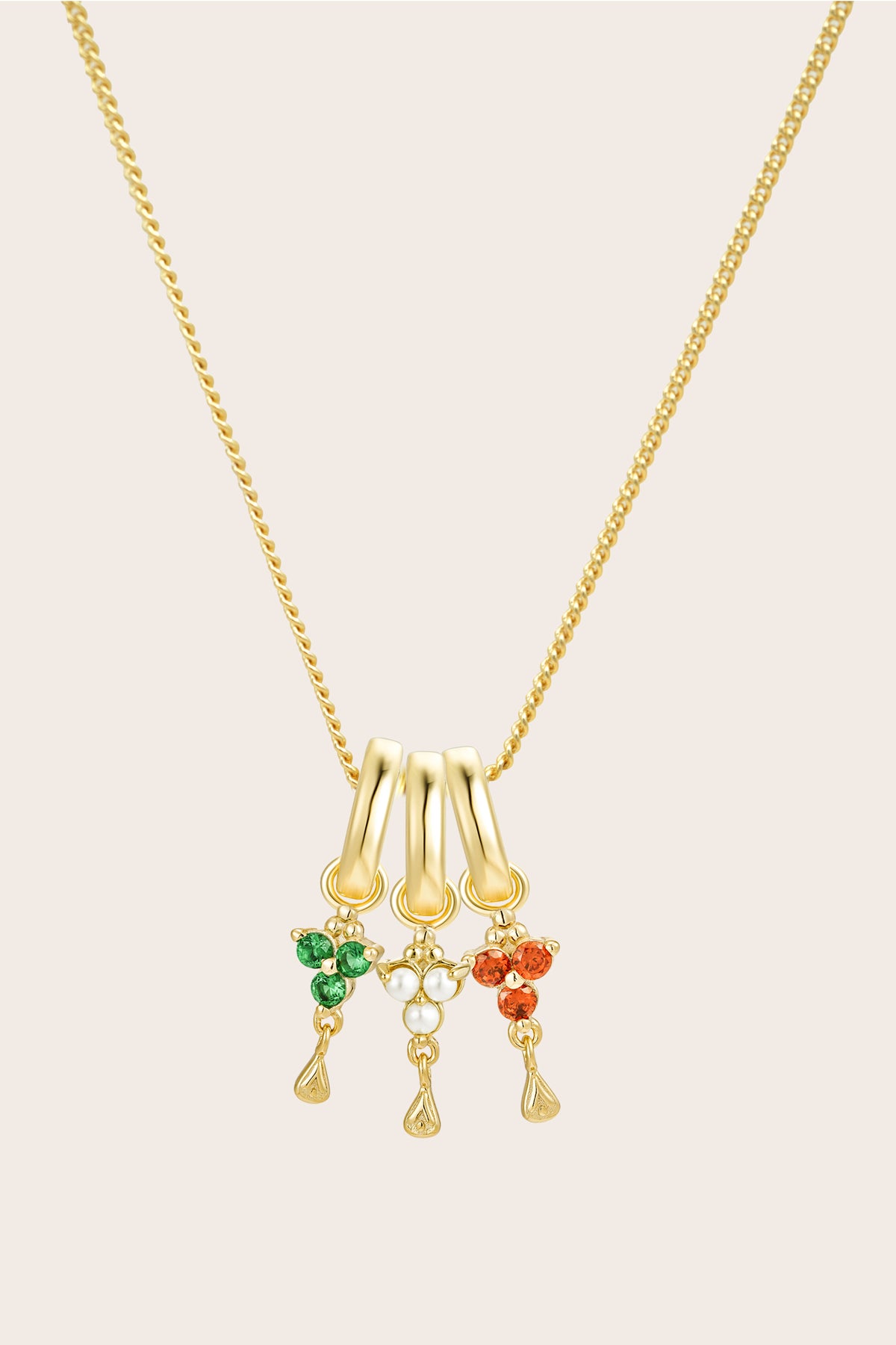 Gold Birthstone Charm - May/Emerald