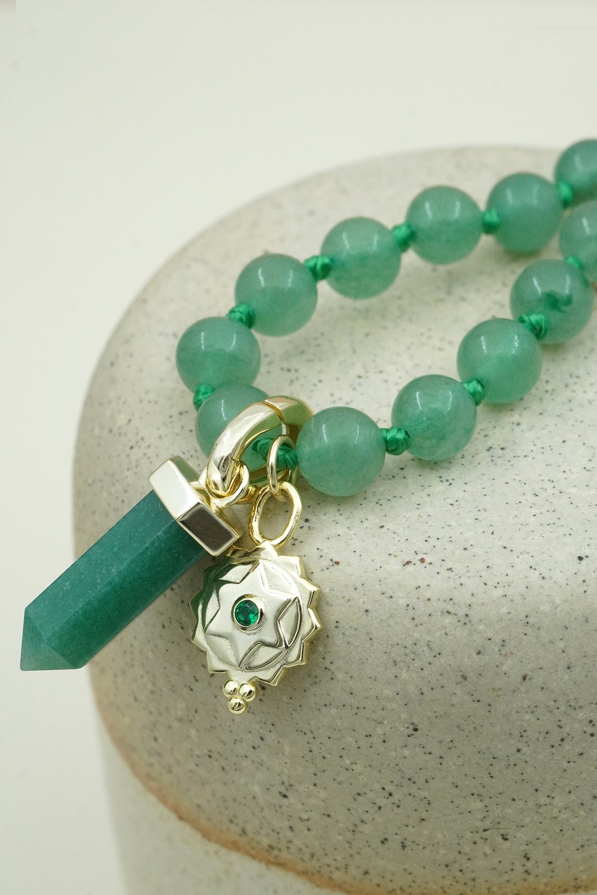 Heart Chakra Mala Necklace - Gold