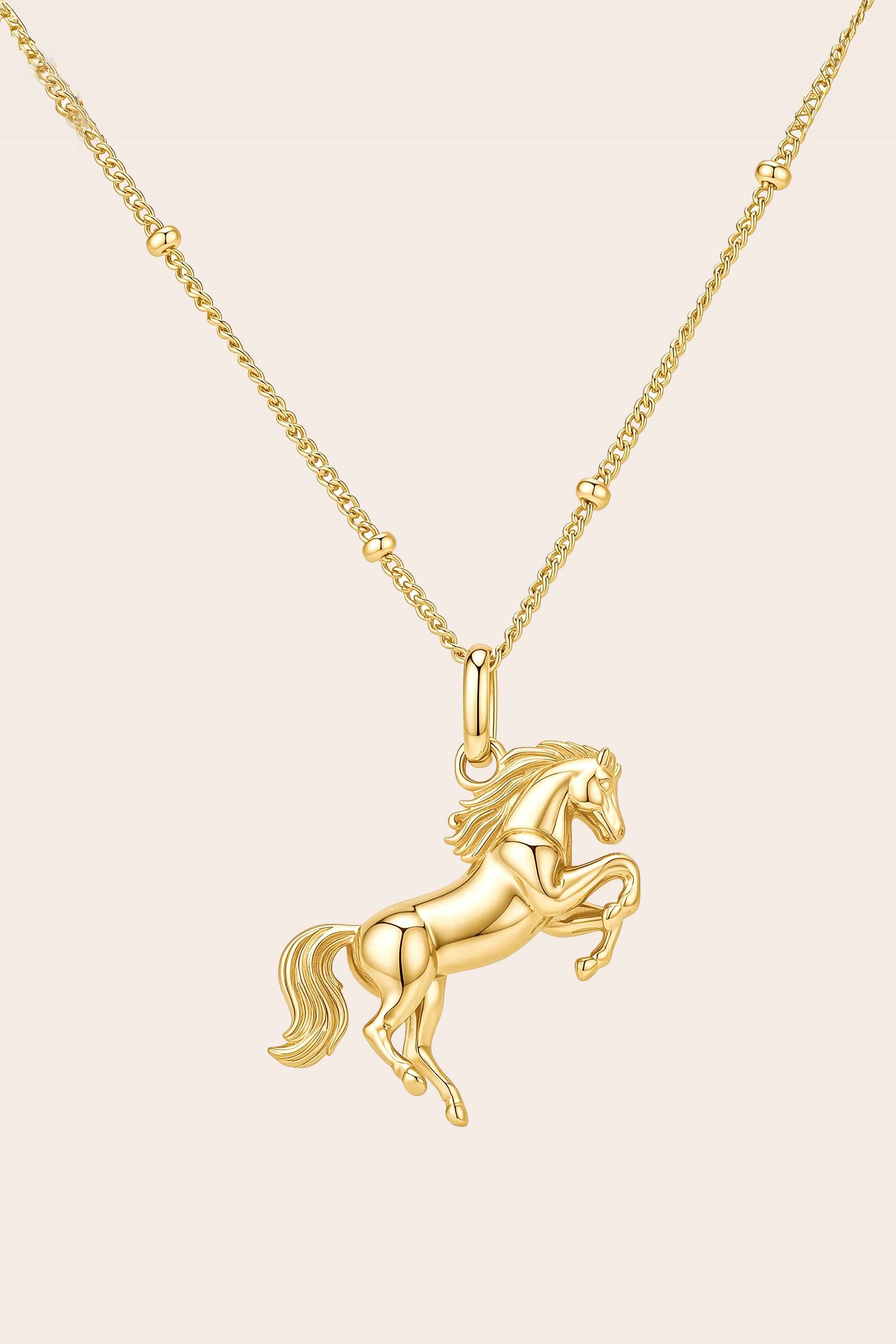 Stand Strong Horse Necklace - Gold