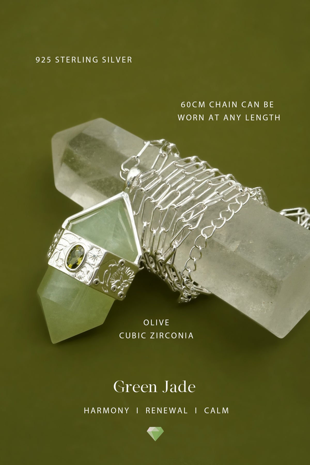 Into The Woods Jade Necklace - Silver