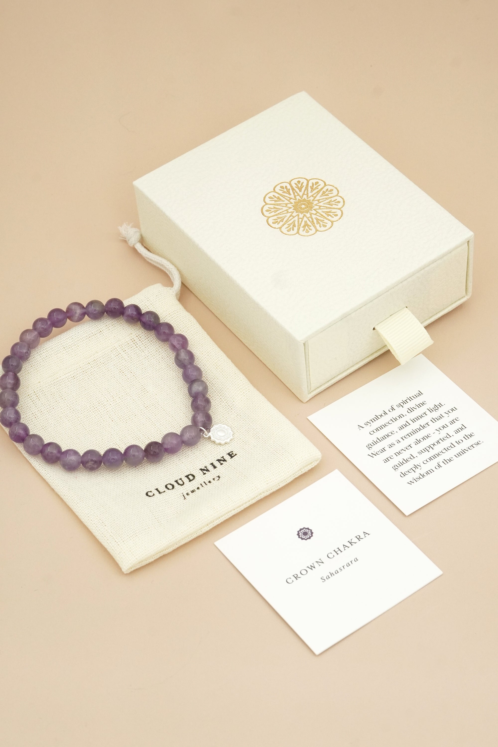 Crown Chakra Bracelet Silver