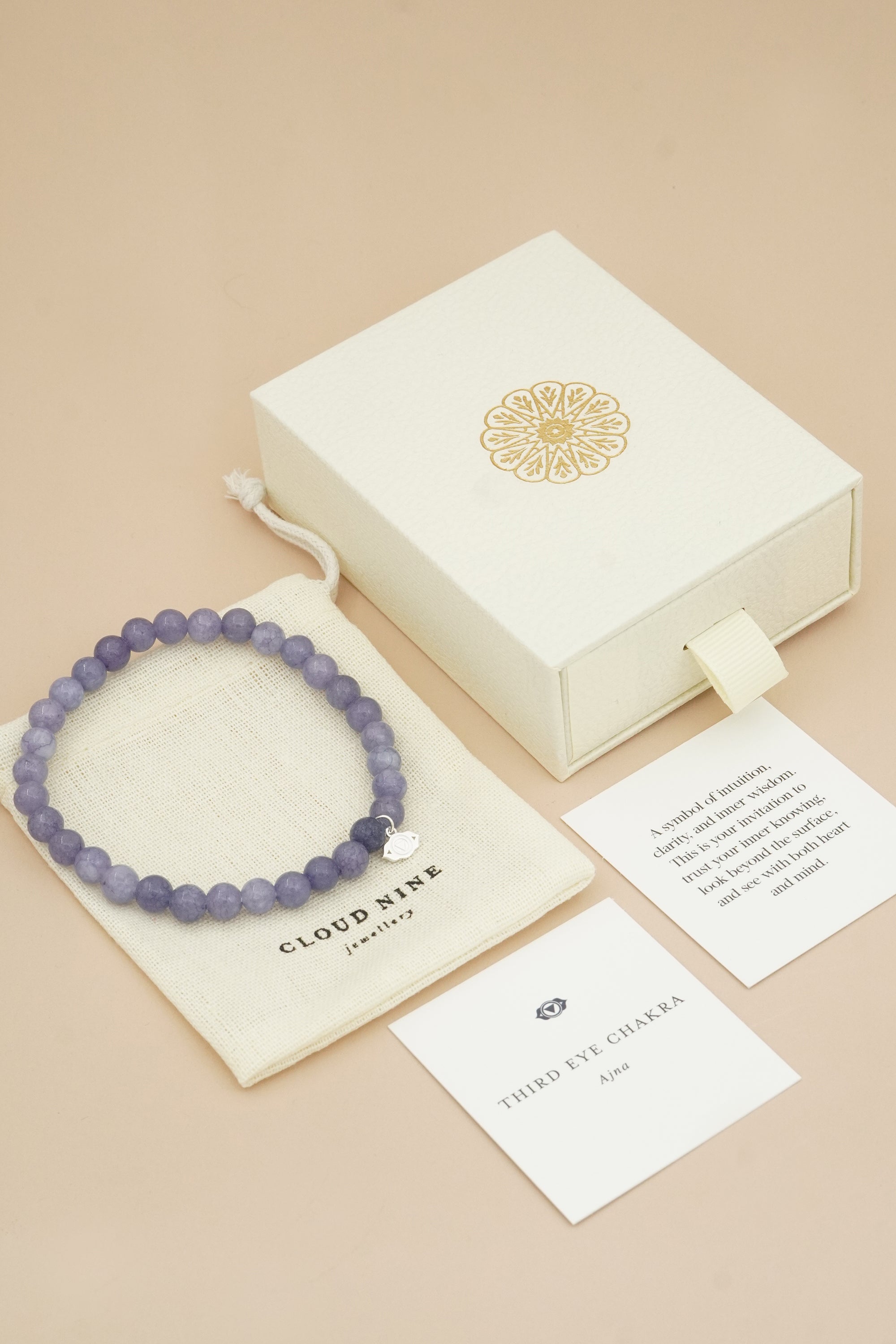 Third Eye Chakra Bracelet Silver