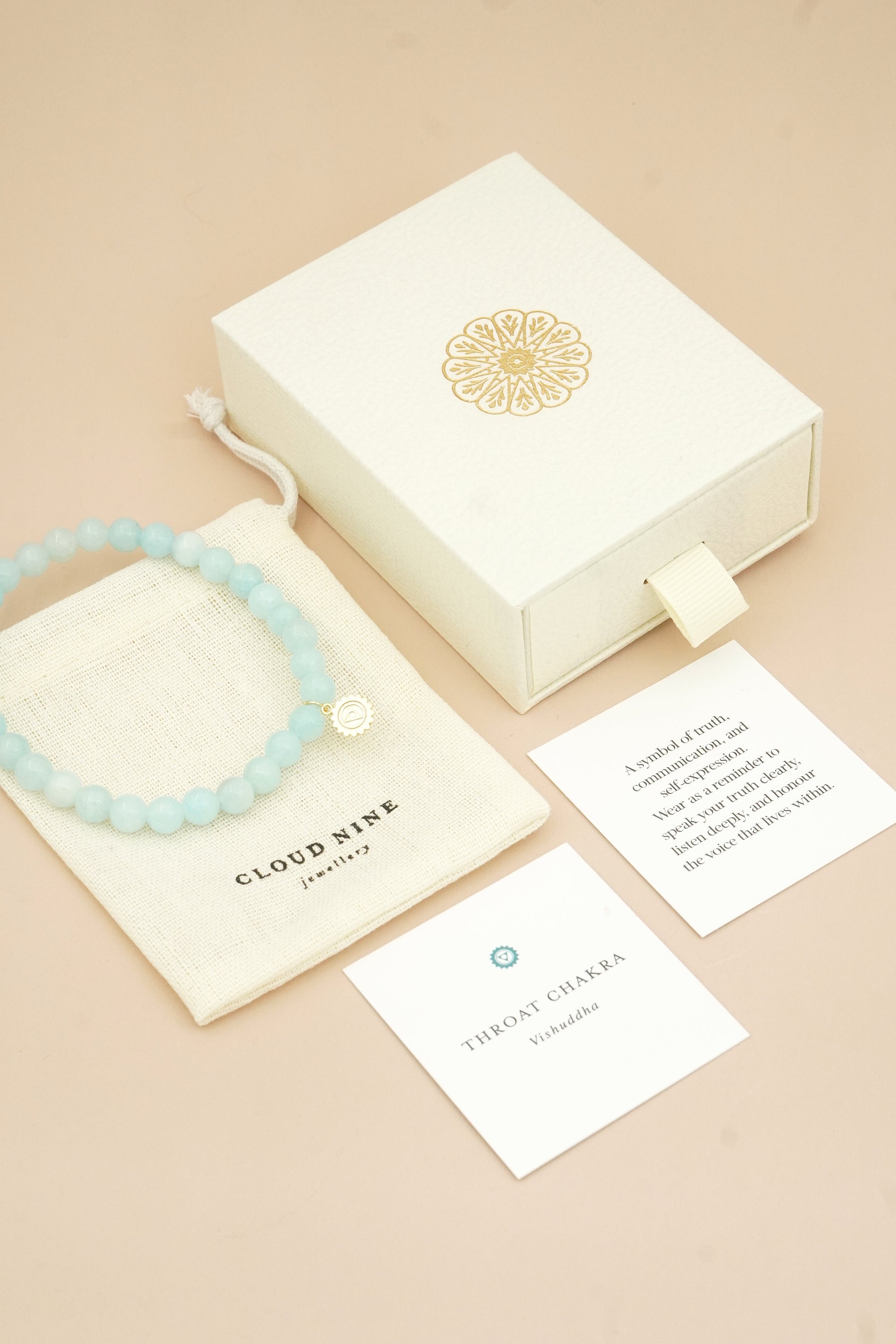 Throat Chakra Bracelet Gold