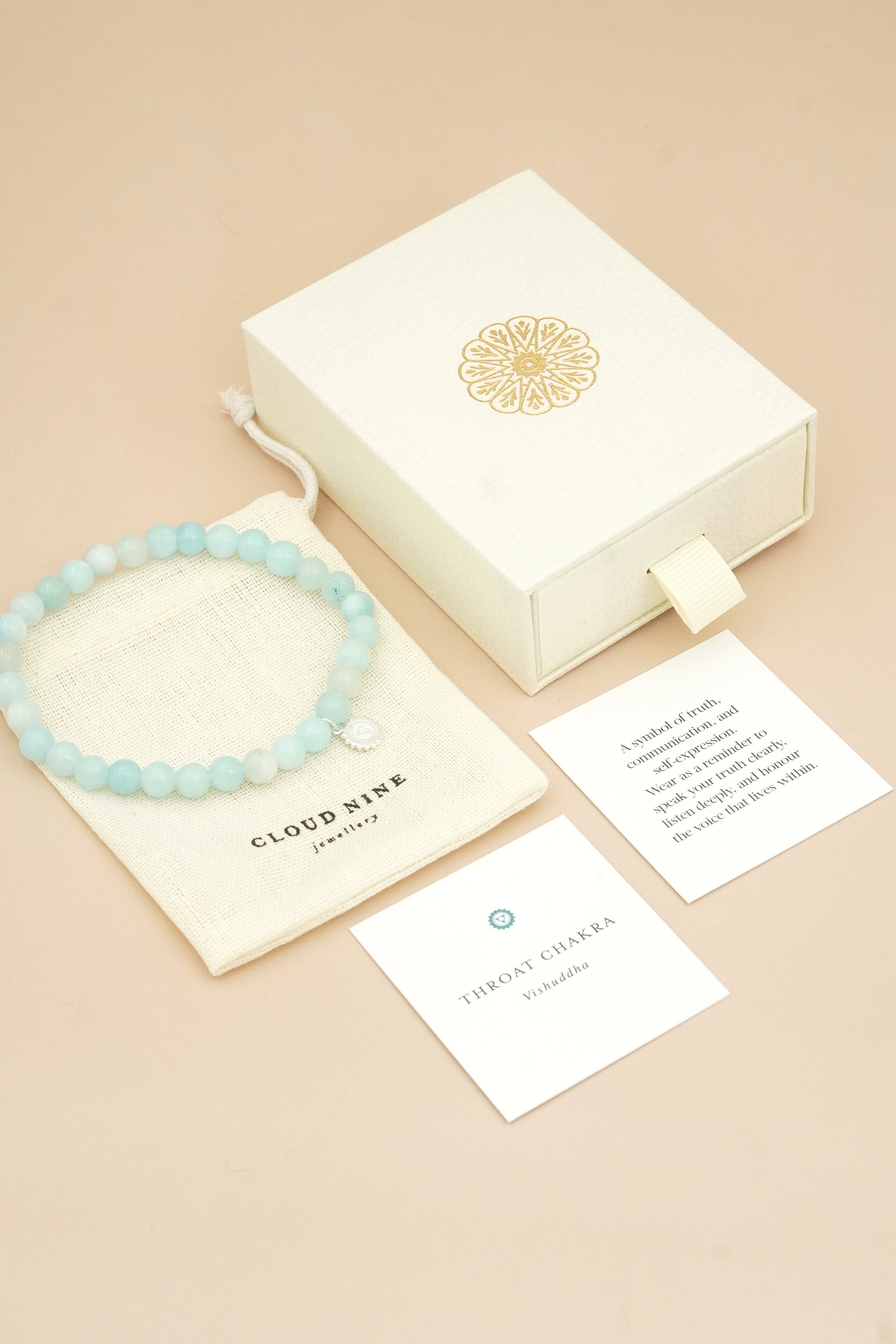 Throat Chakra Bracelet Silver