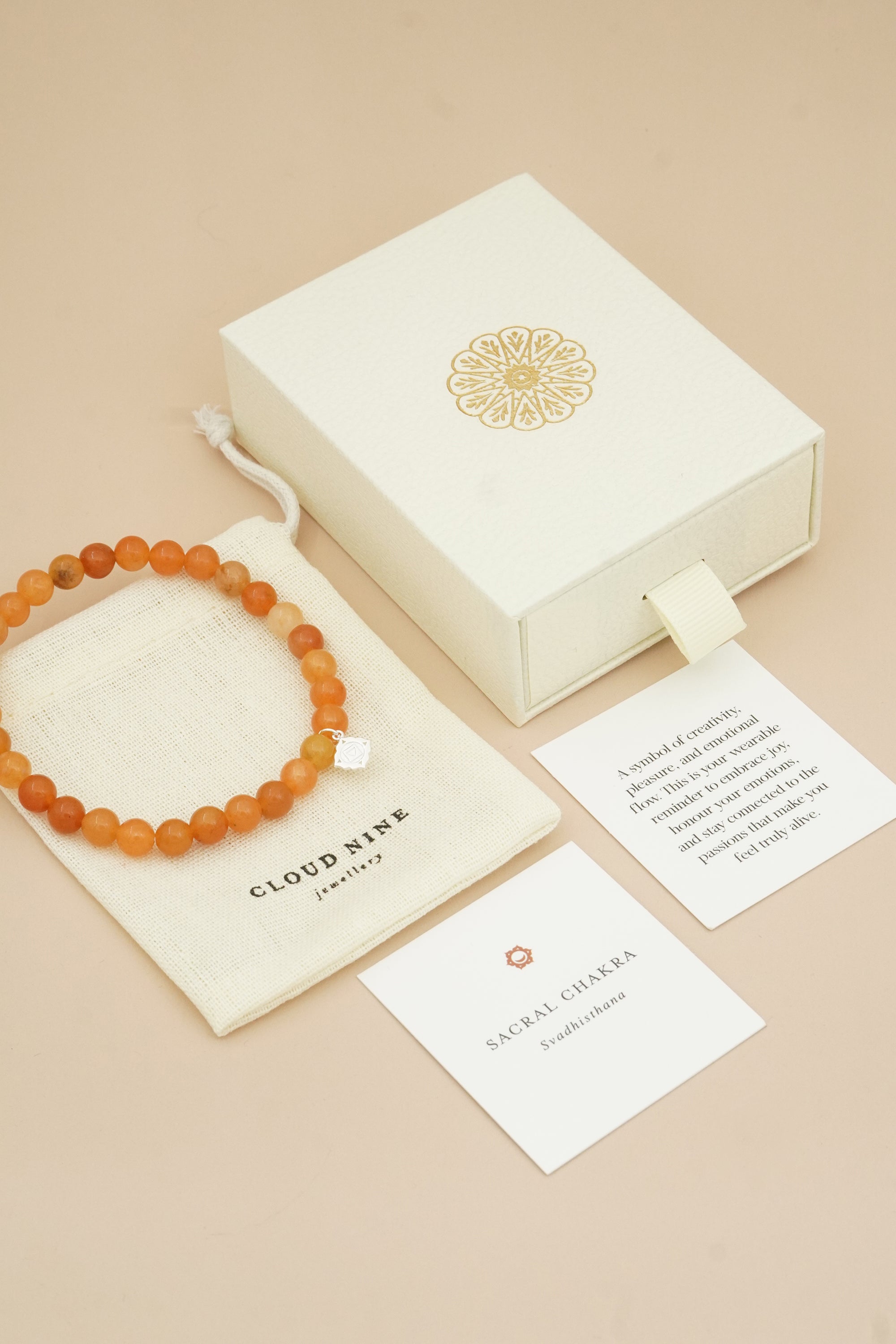 Sacral Chakra Bracelet Silver