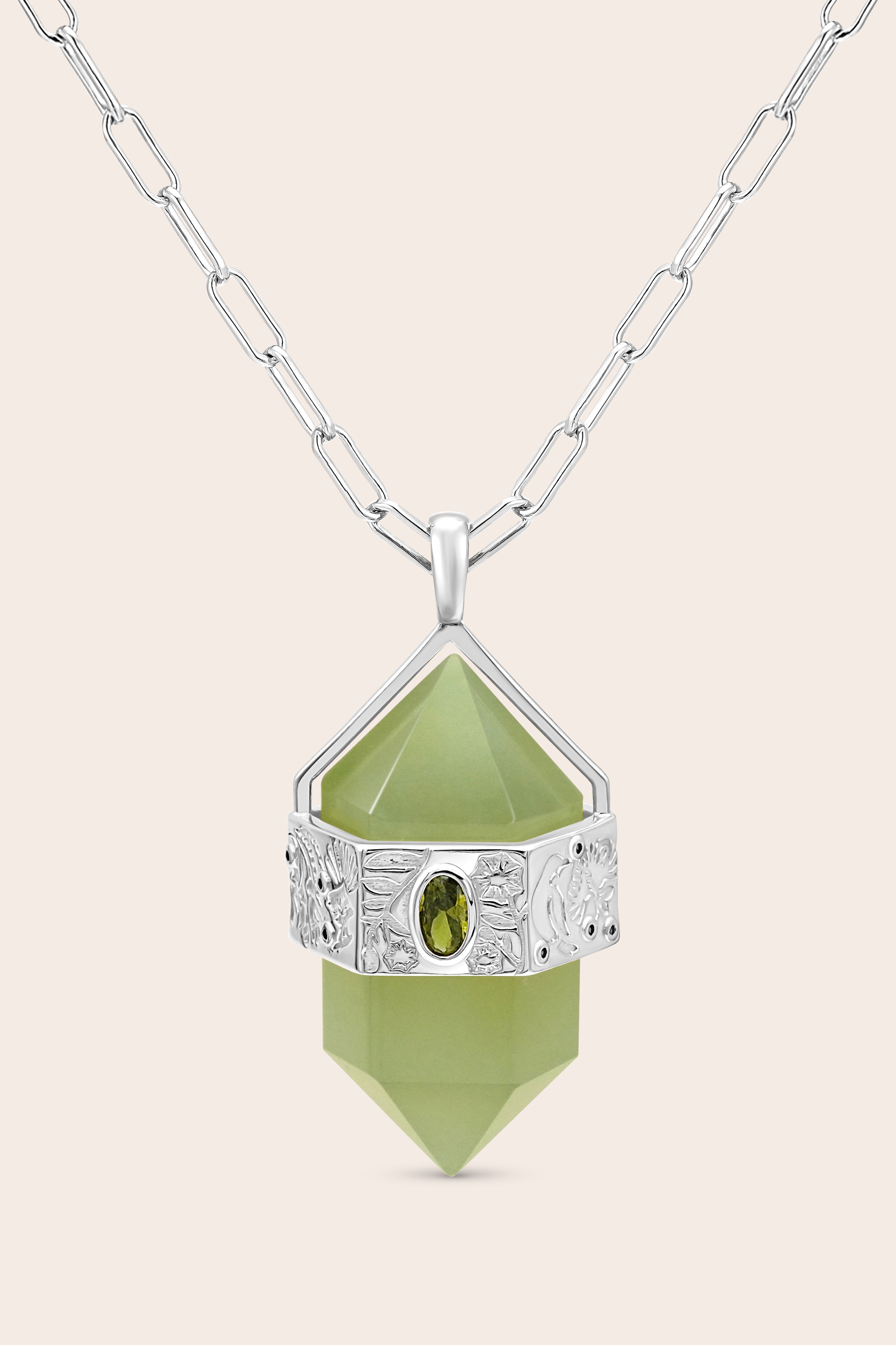 Into The Woods Jade Necklace - Silver