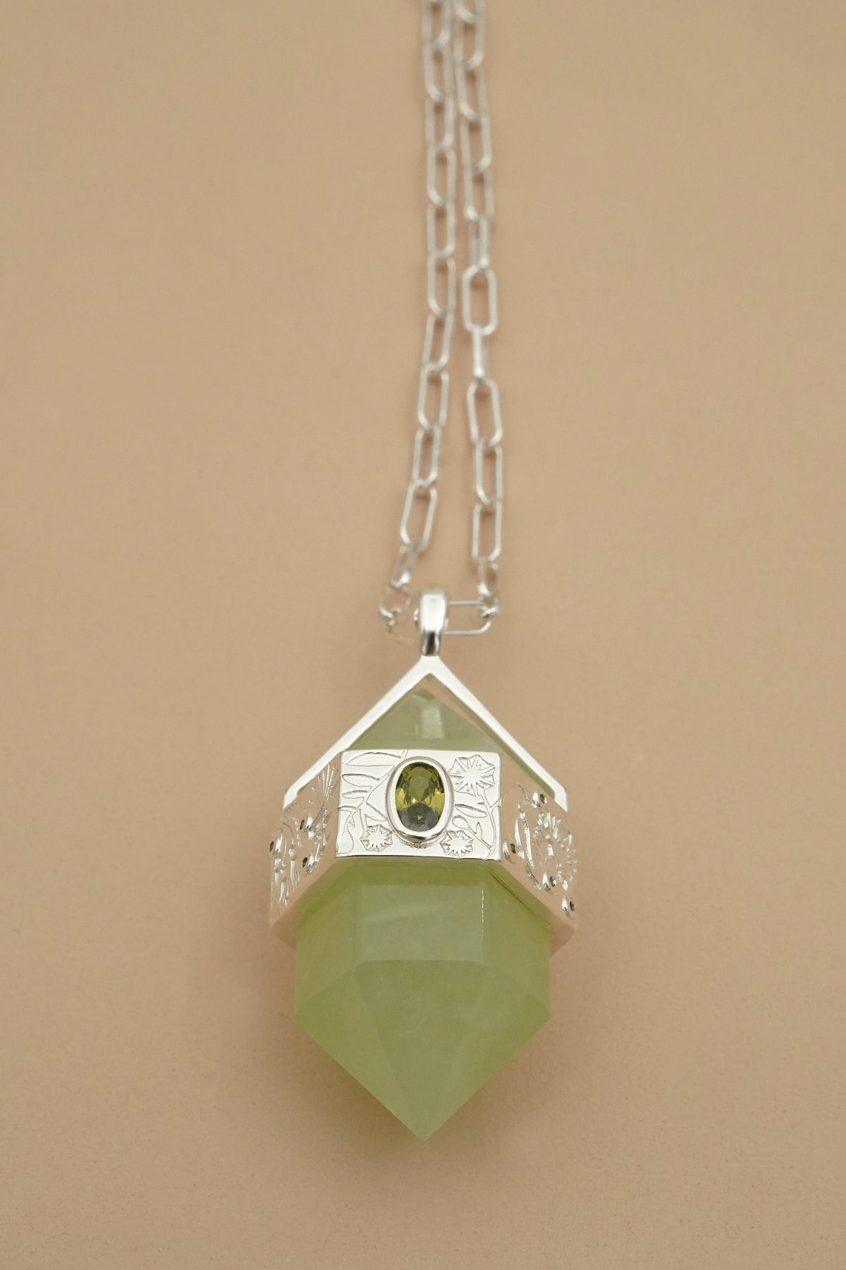 Into The Woods Jade Necklace - Silver