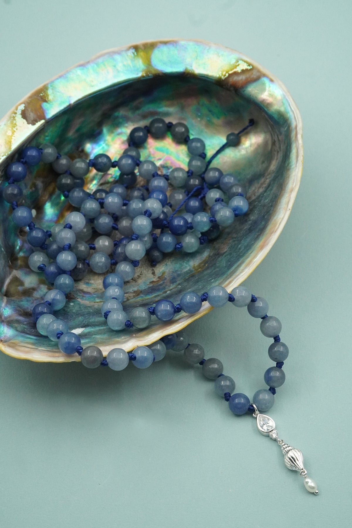 Silver Sea Goddess Mala Necklace