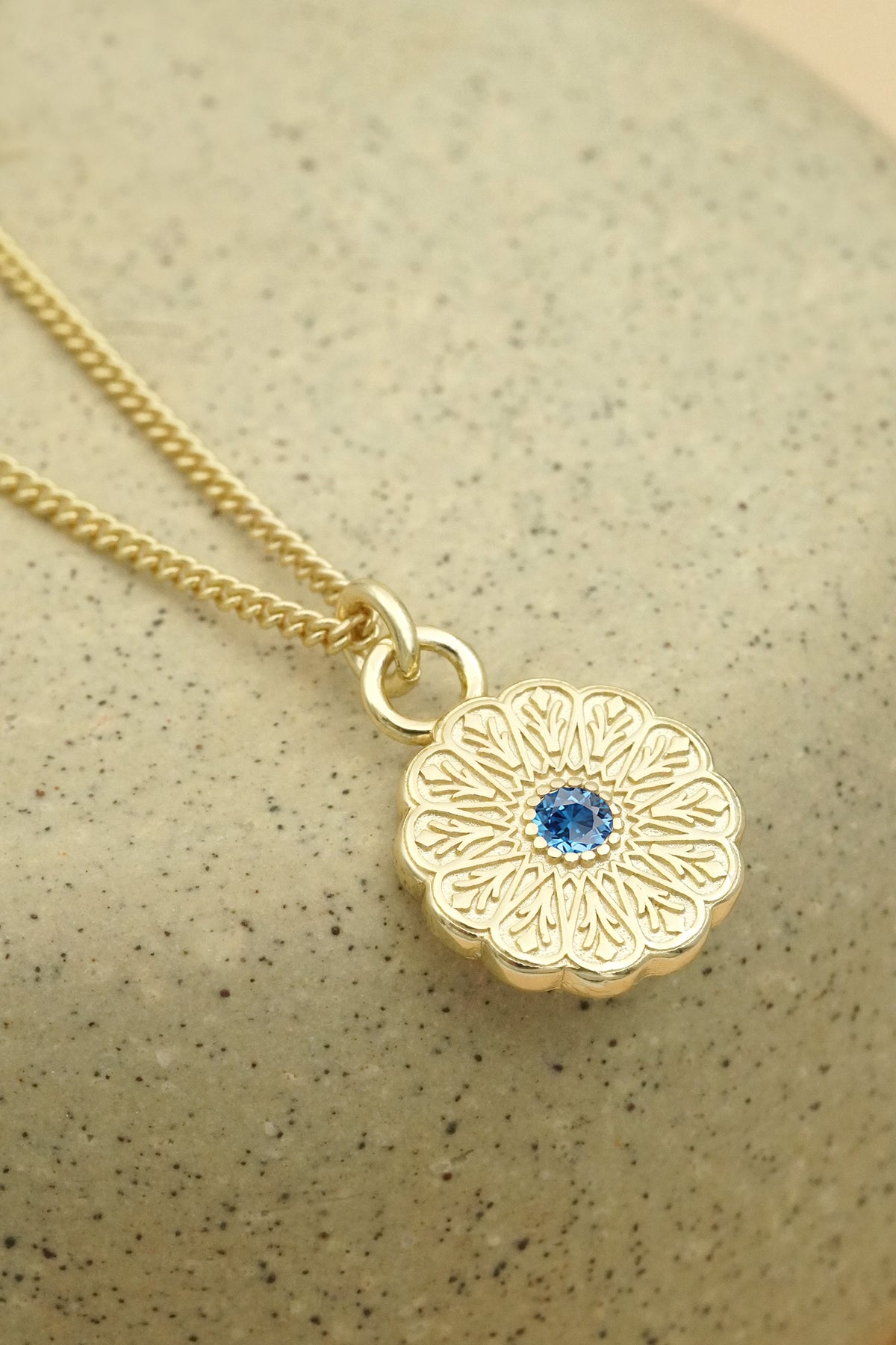 Gold Birthstone Necklace - March/Aquamarine