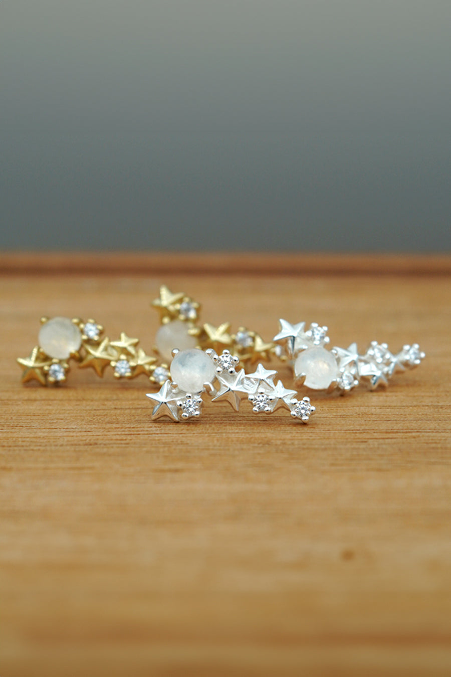 Guiding Lights of Matariki Climber Earrings - Gold