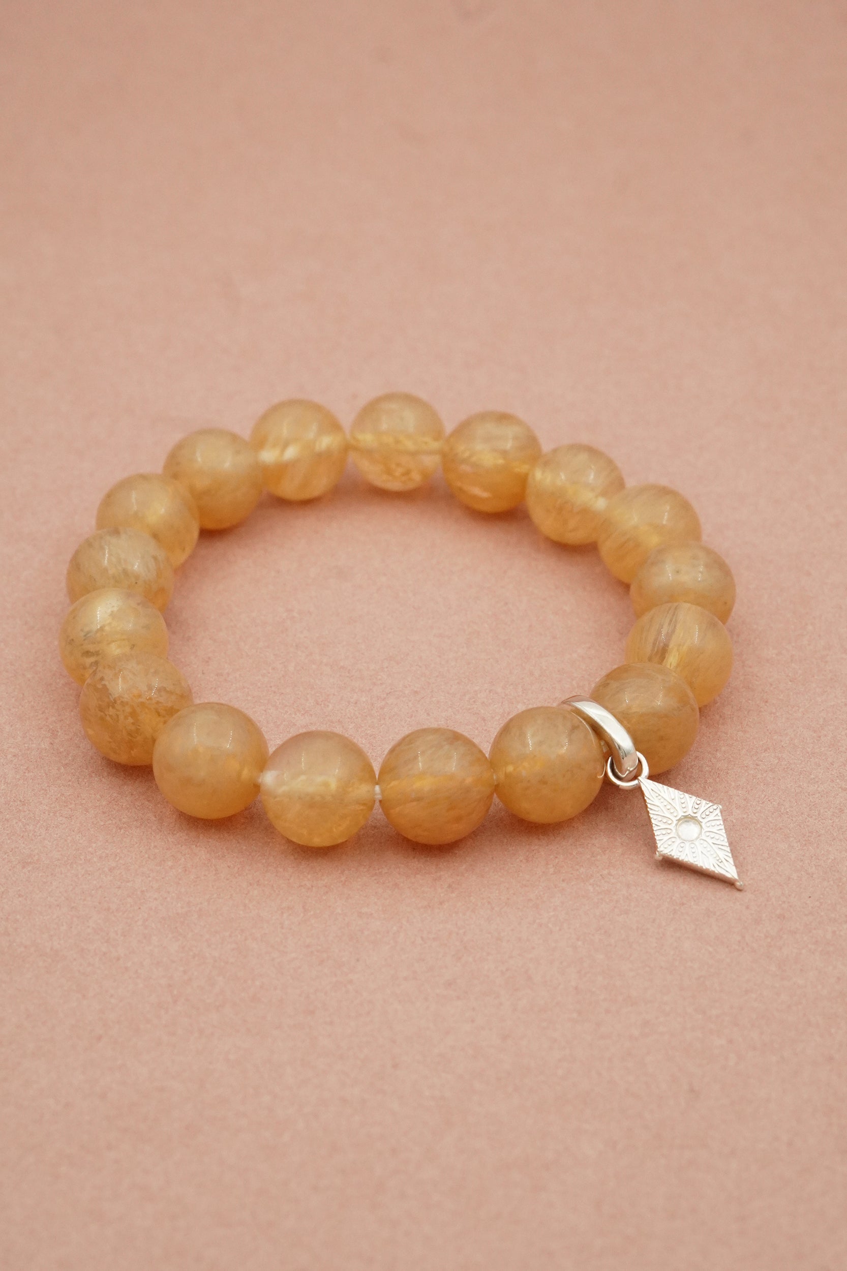 Golden Quartz North Star Bracelet - Silver