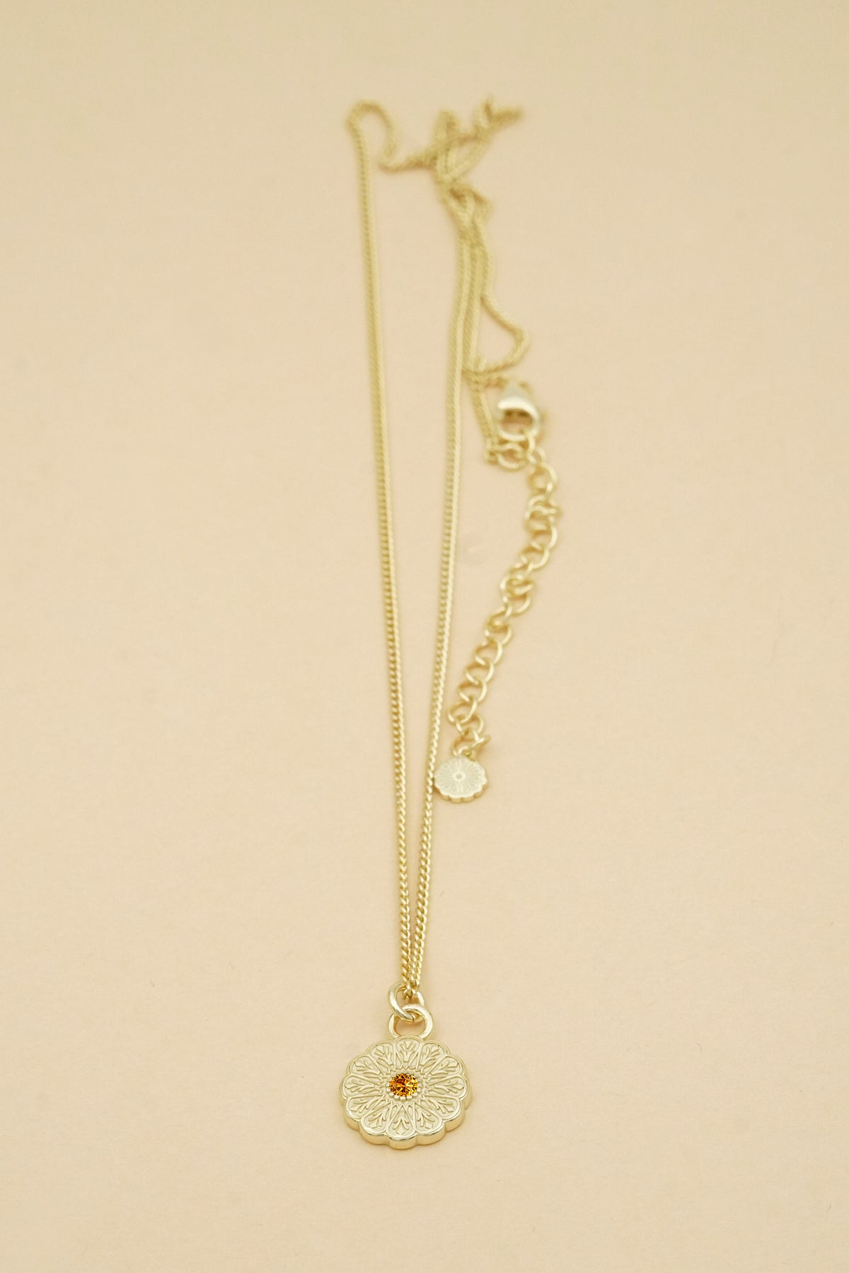 Gold Birthstone Necklace - November/Citrine