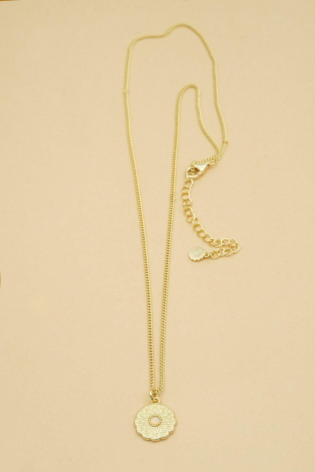 Gold Birthstone Necklace - October/Opal
