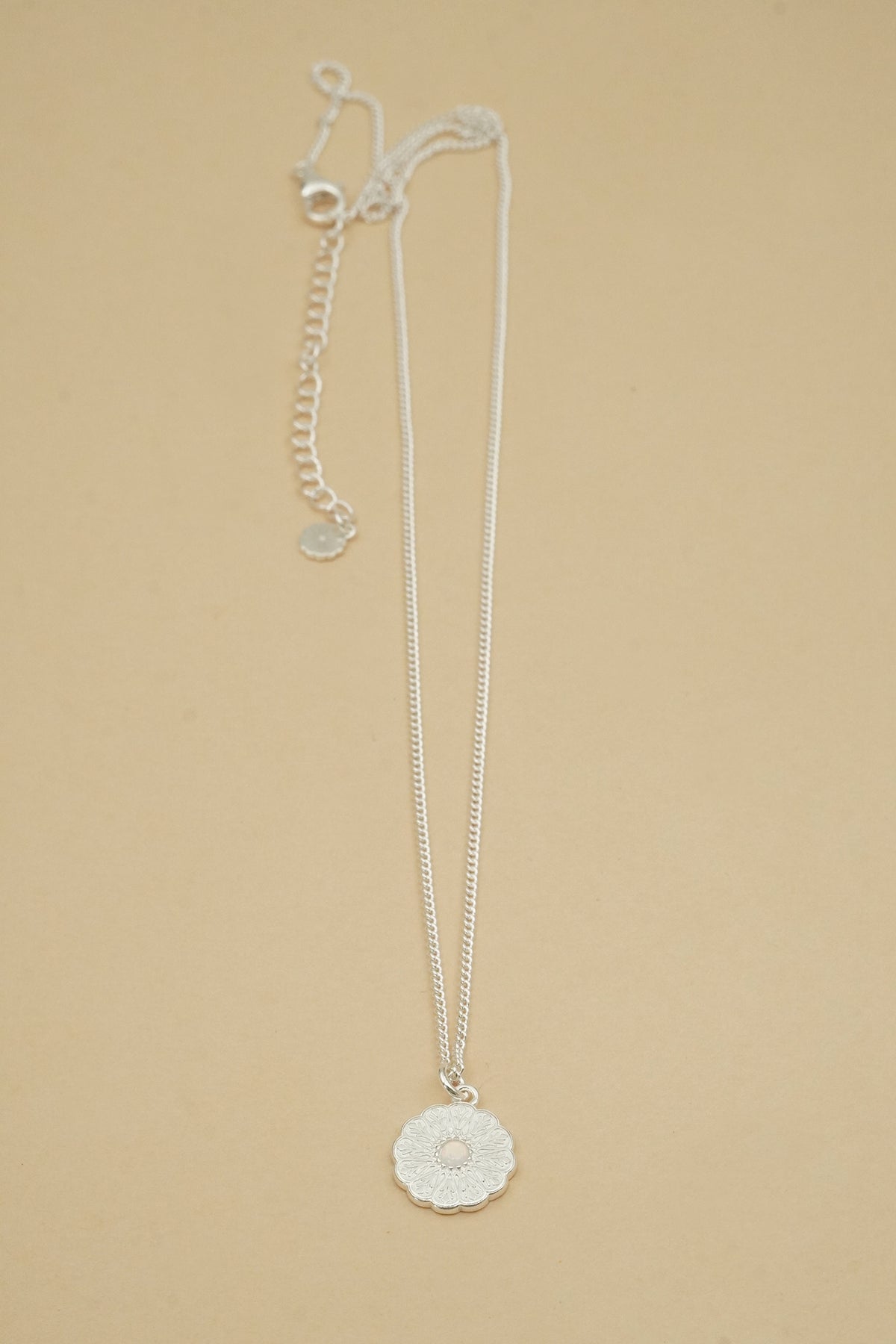Silver Birthstone Necklace - October/Opal
