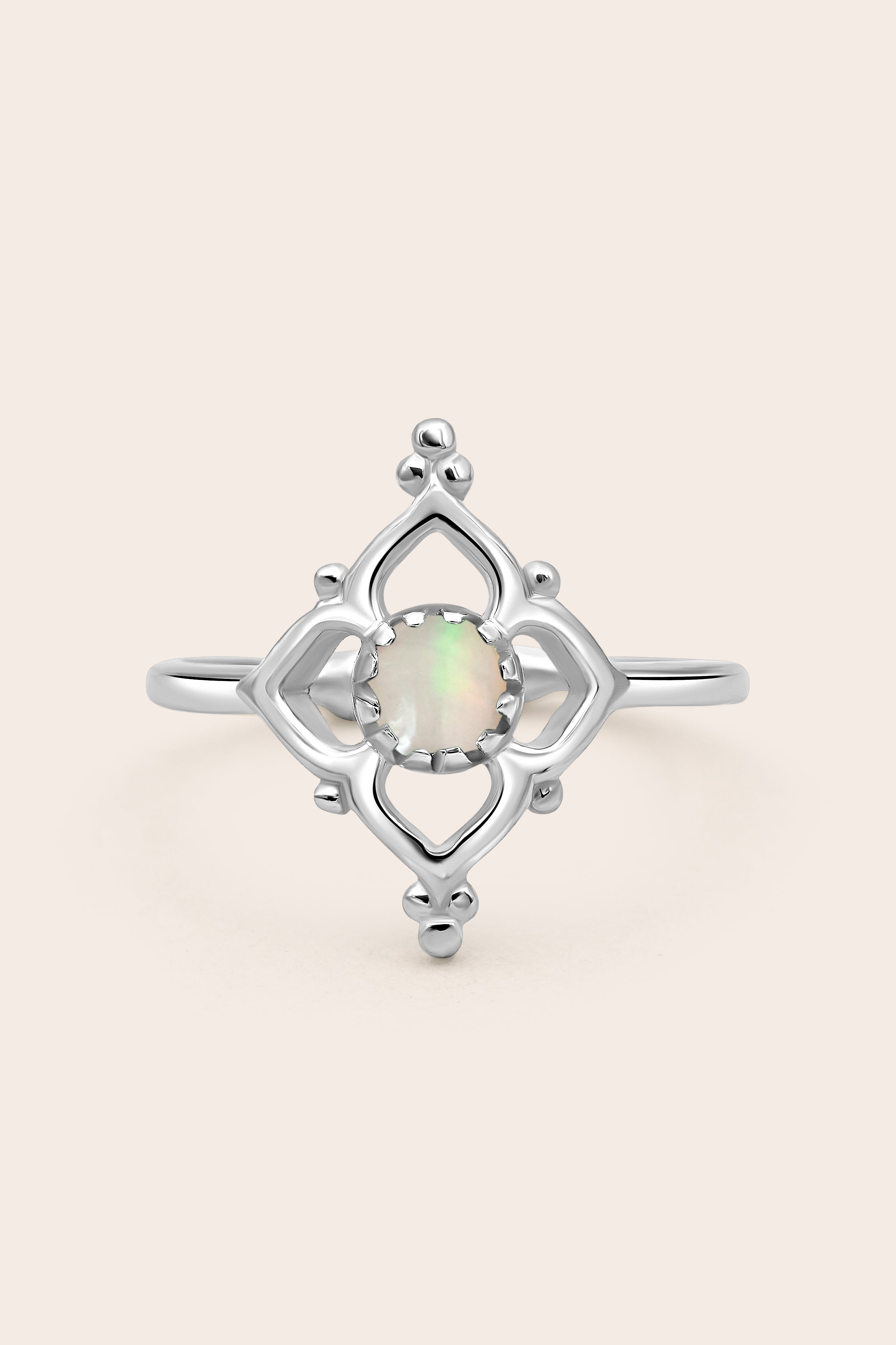 Opal Blossom Ring - Silver