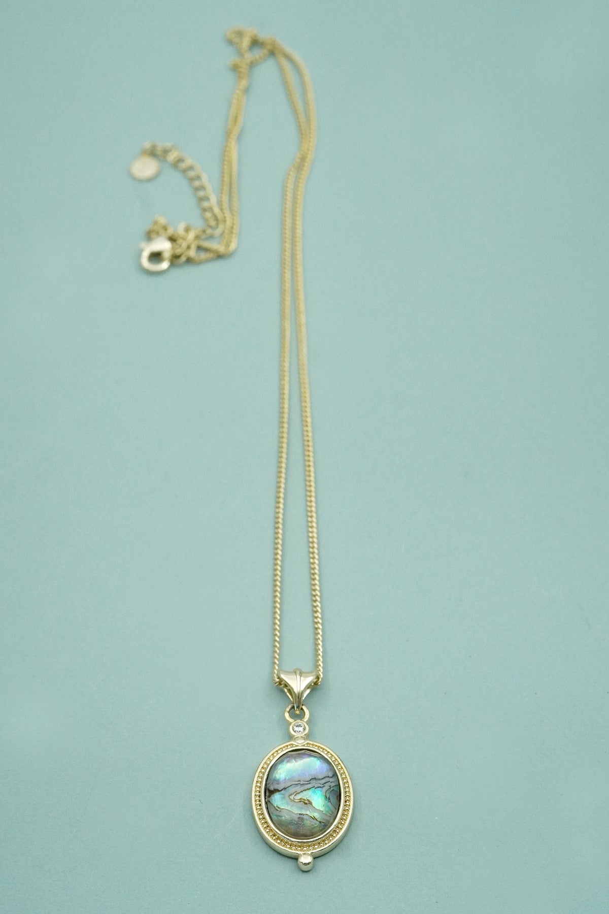 Gold Hidden Light Pāua Necklace