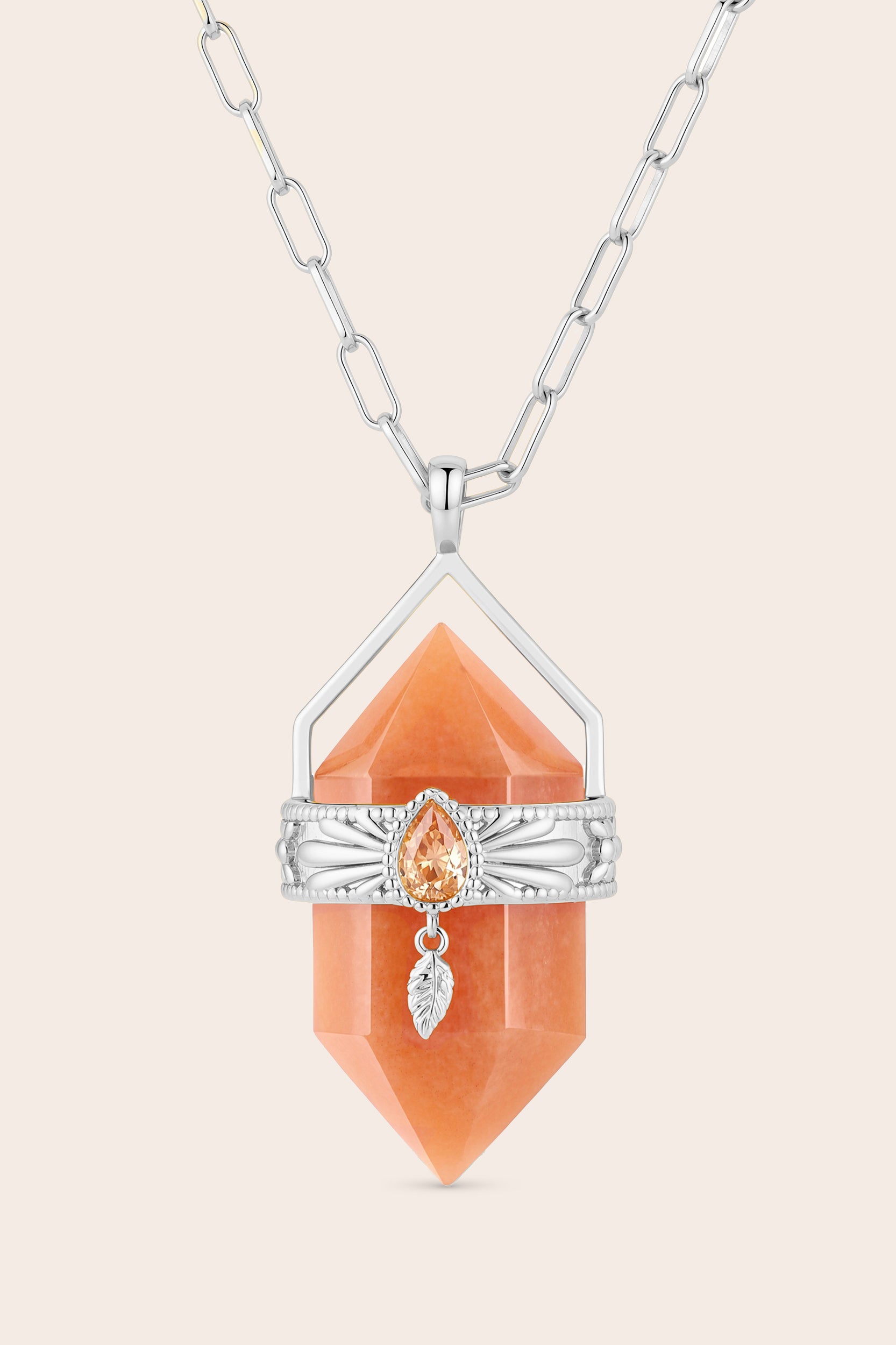 Trust The Path Feather Necklace - Silver