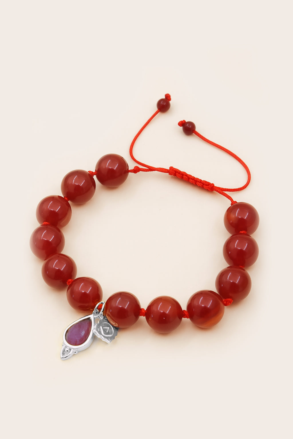 Root Chakra Mala Bracelet - Silver