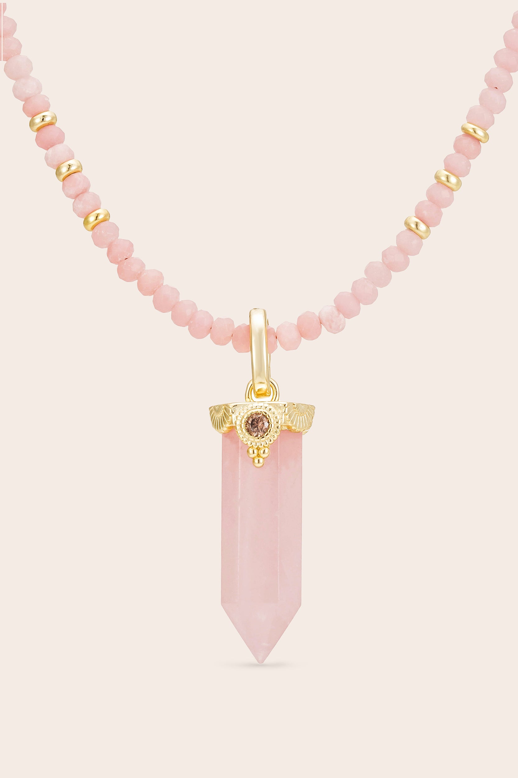 Rose Quartz Inner Knowing Necklace - Gold