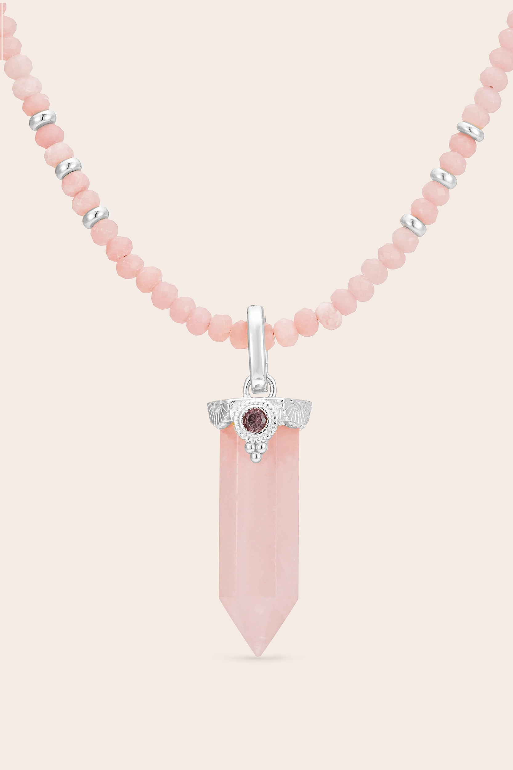 Rose Quartz Inner Knowing Necklace -Silver