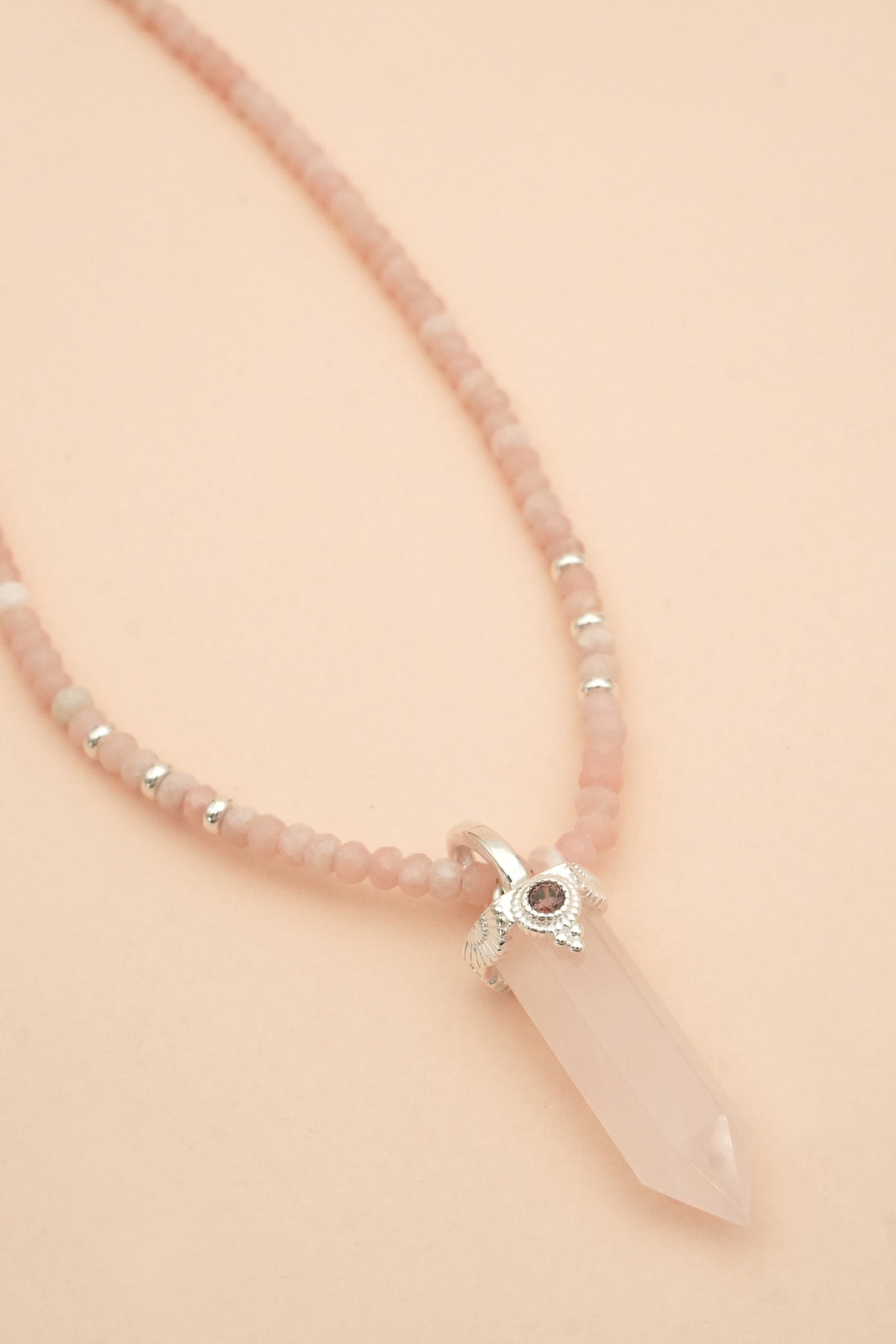 Rose Quartz Inner Knowing Necklace -Silver