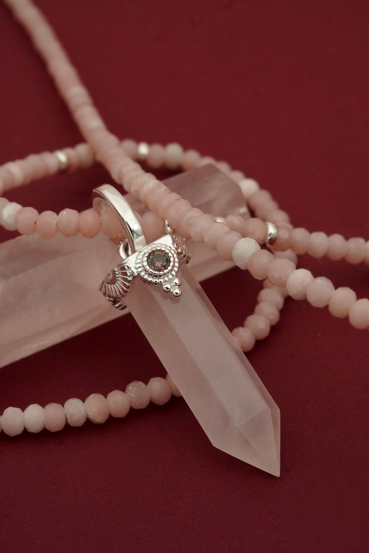 Rose Quartz Inner Knowing Necklace -Silver