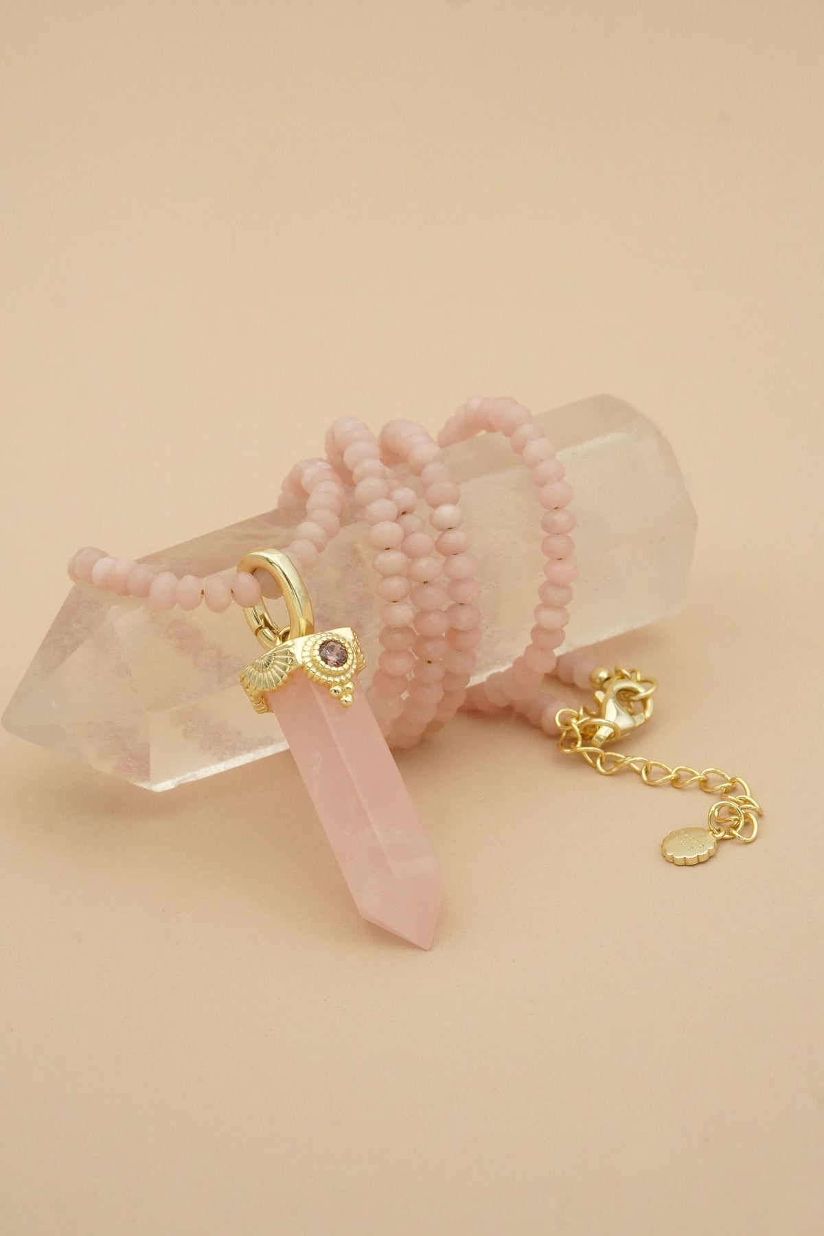 Rose Quartz Inner Knowing Necklace - Gold
