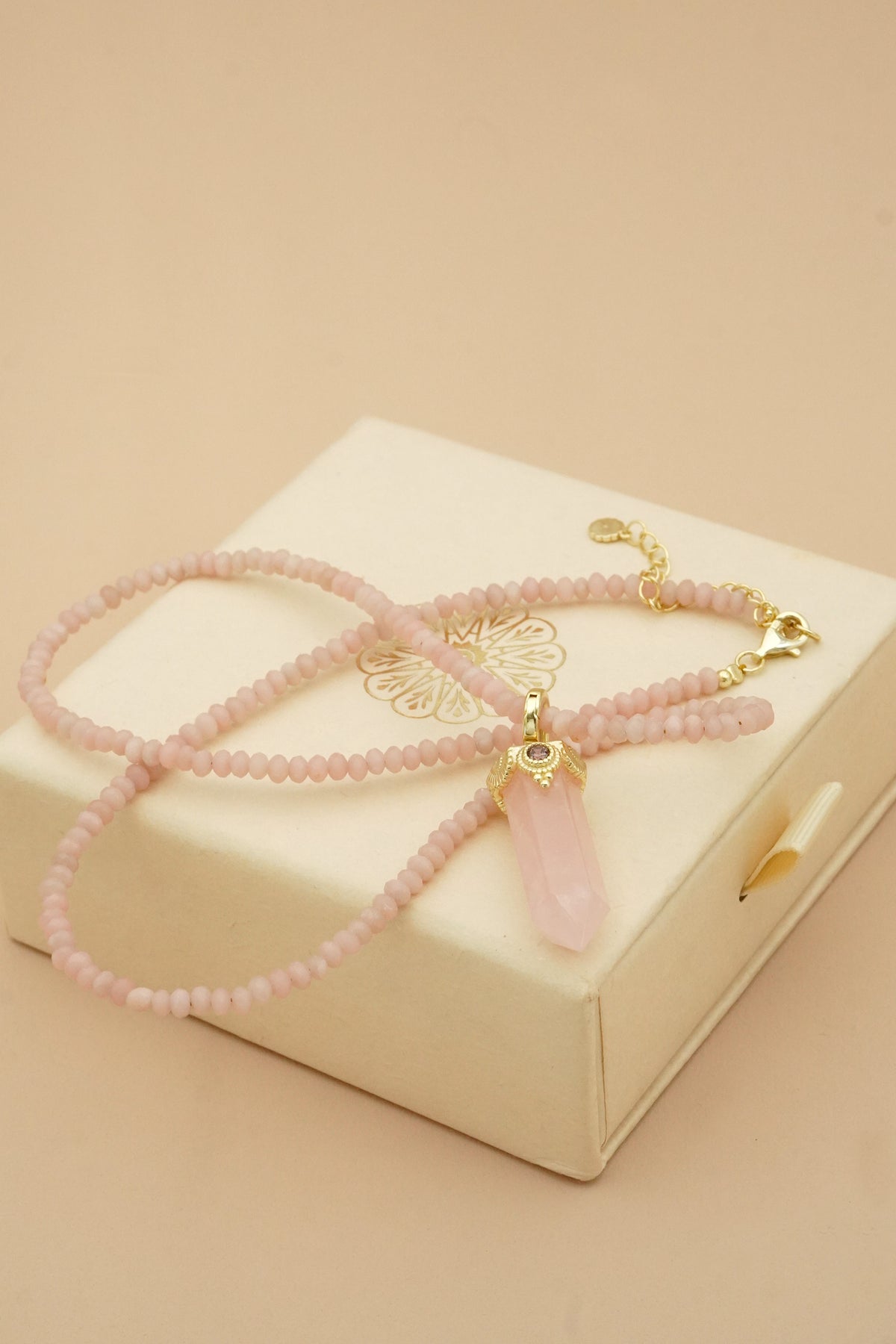 Rose Quartz Inner Knowing Necklace - Gold