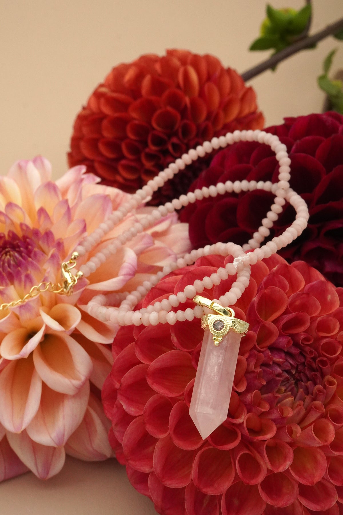 Rose Quartz Inner Knowing Necklace - Gold