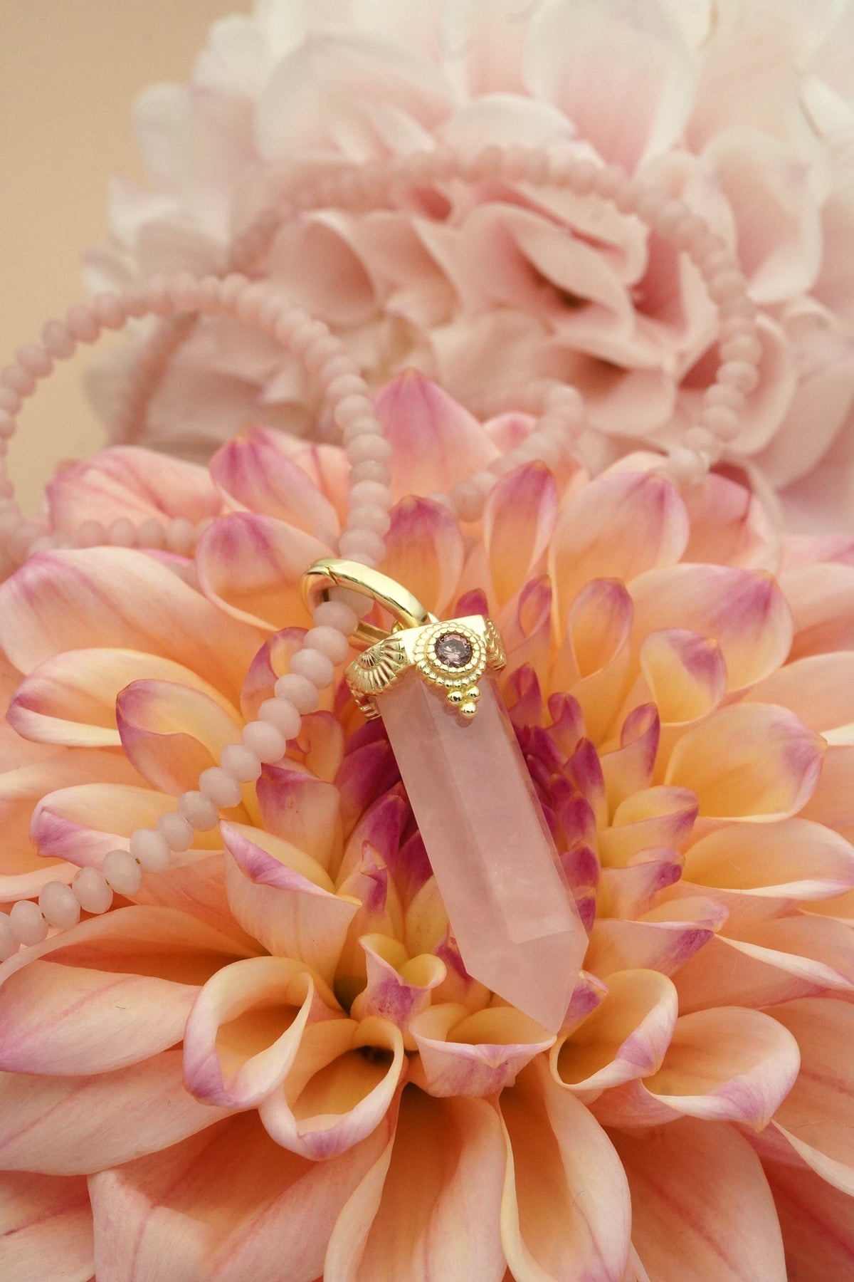 Rose Quartz Inner Knowing Necklace - Gold