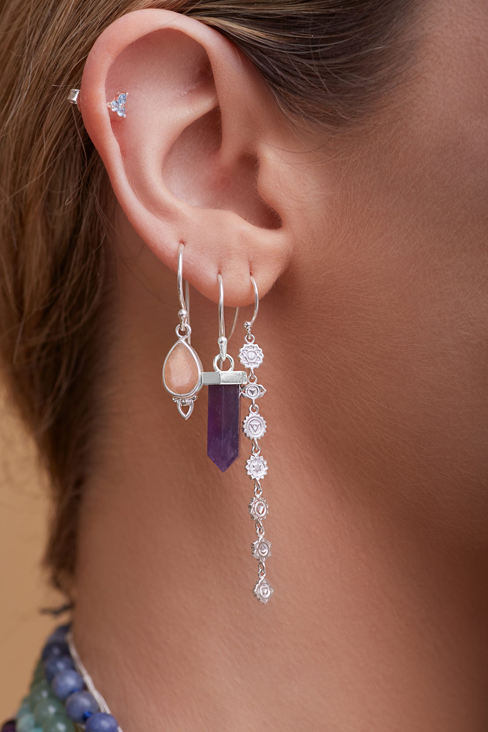 Sacral Chakra Earrings Silver