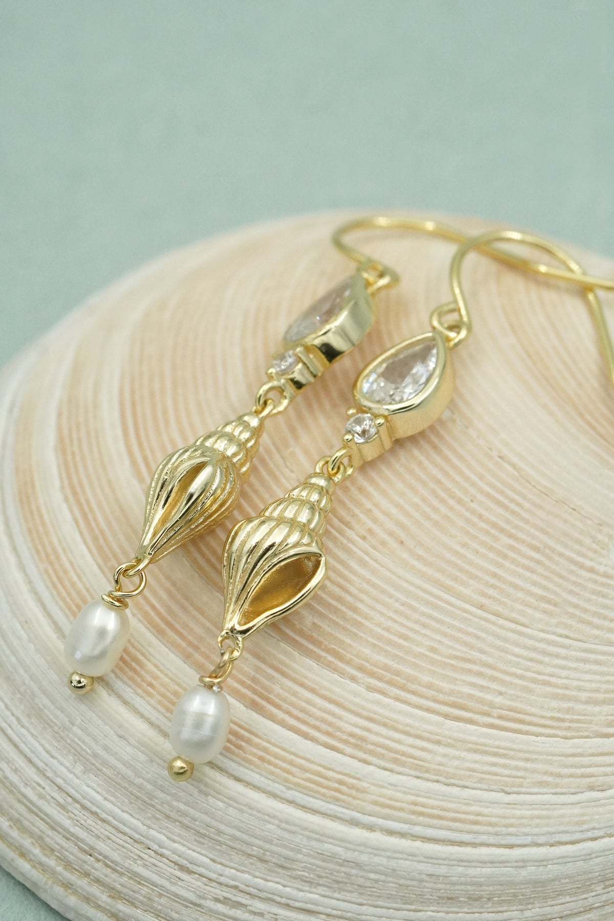 Gold Sea Goddess Earrings