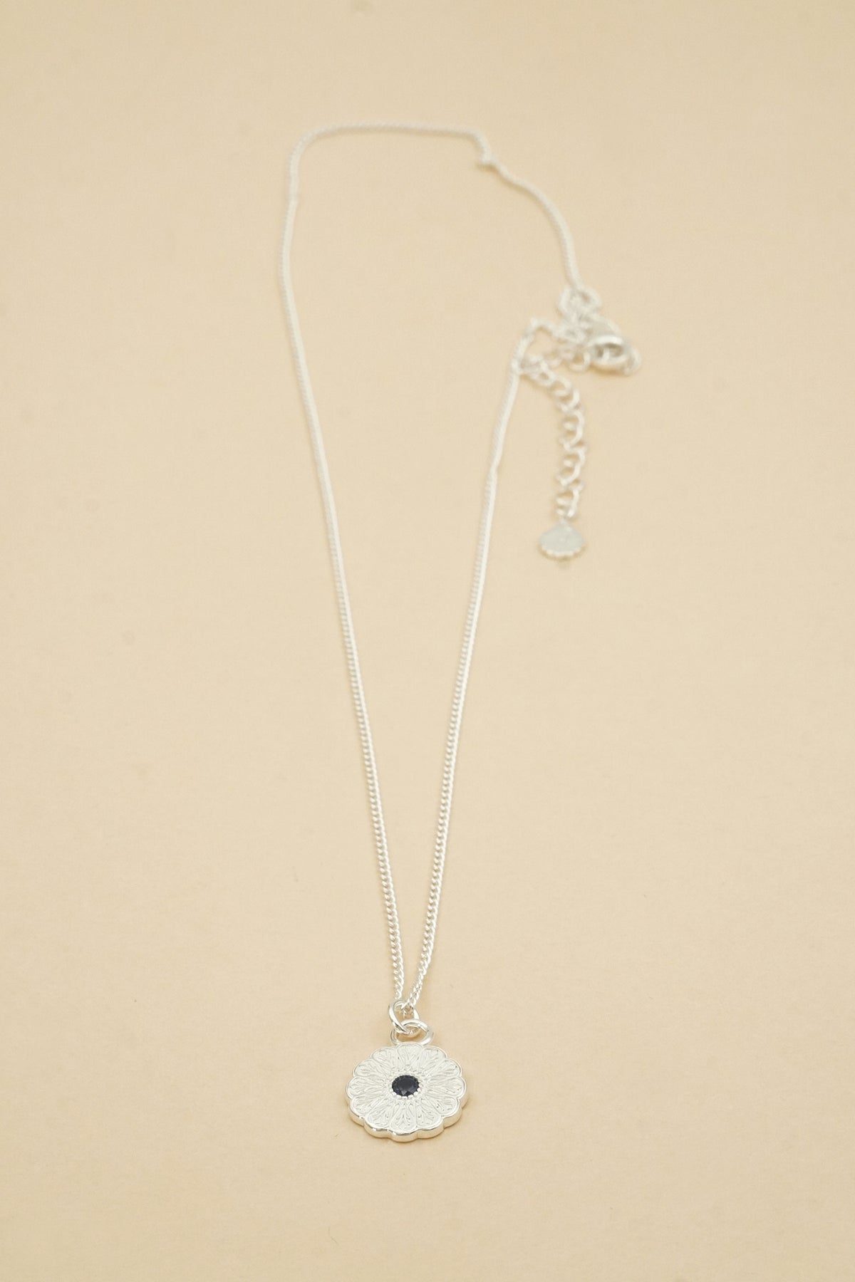 Silver Birthstone Necklace - September/Sapphire