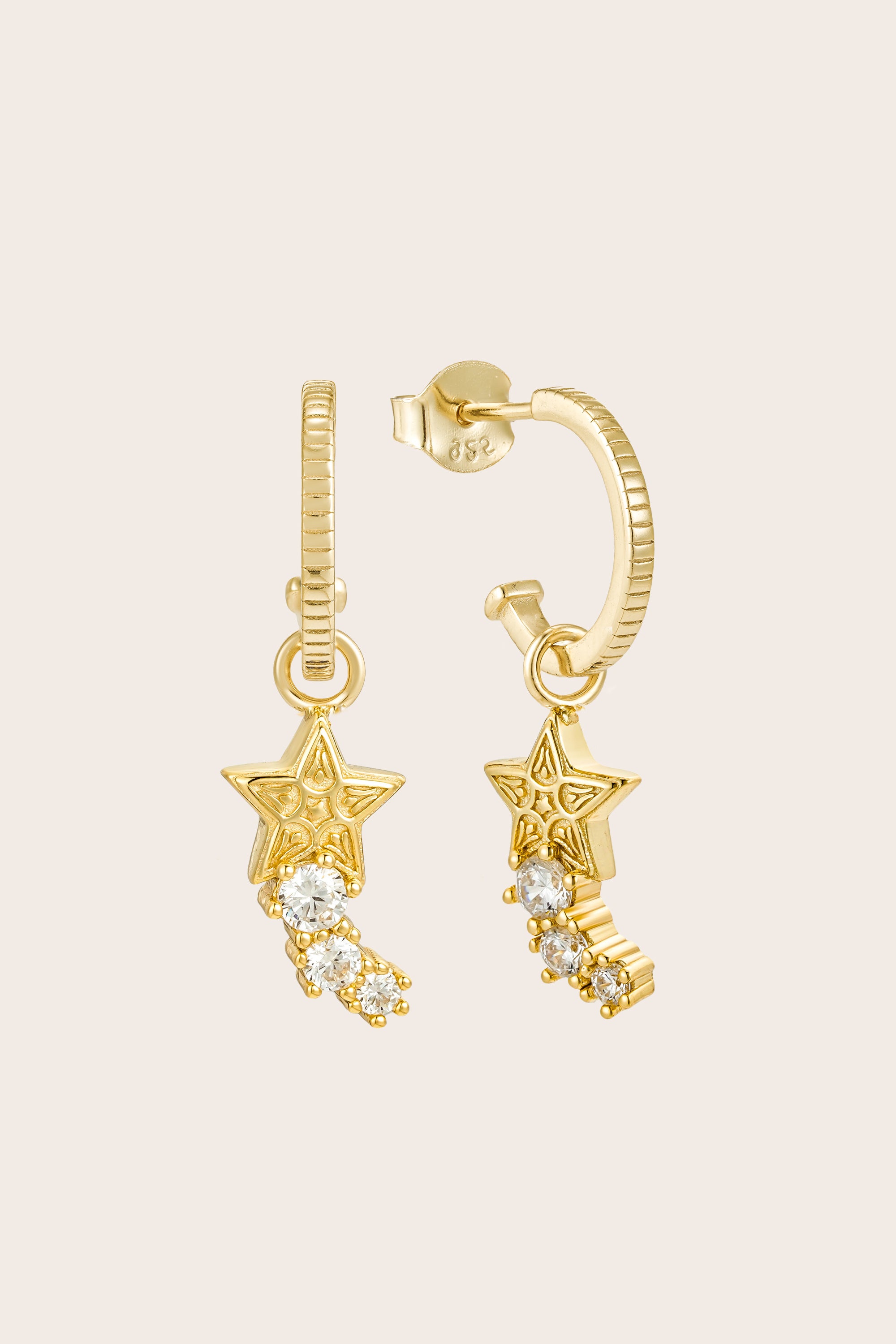 Shooting Star Hoops - Gold
