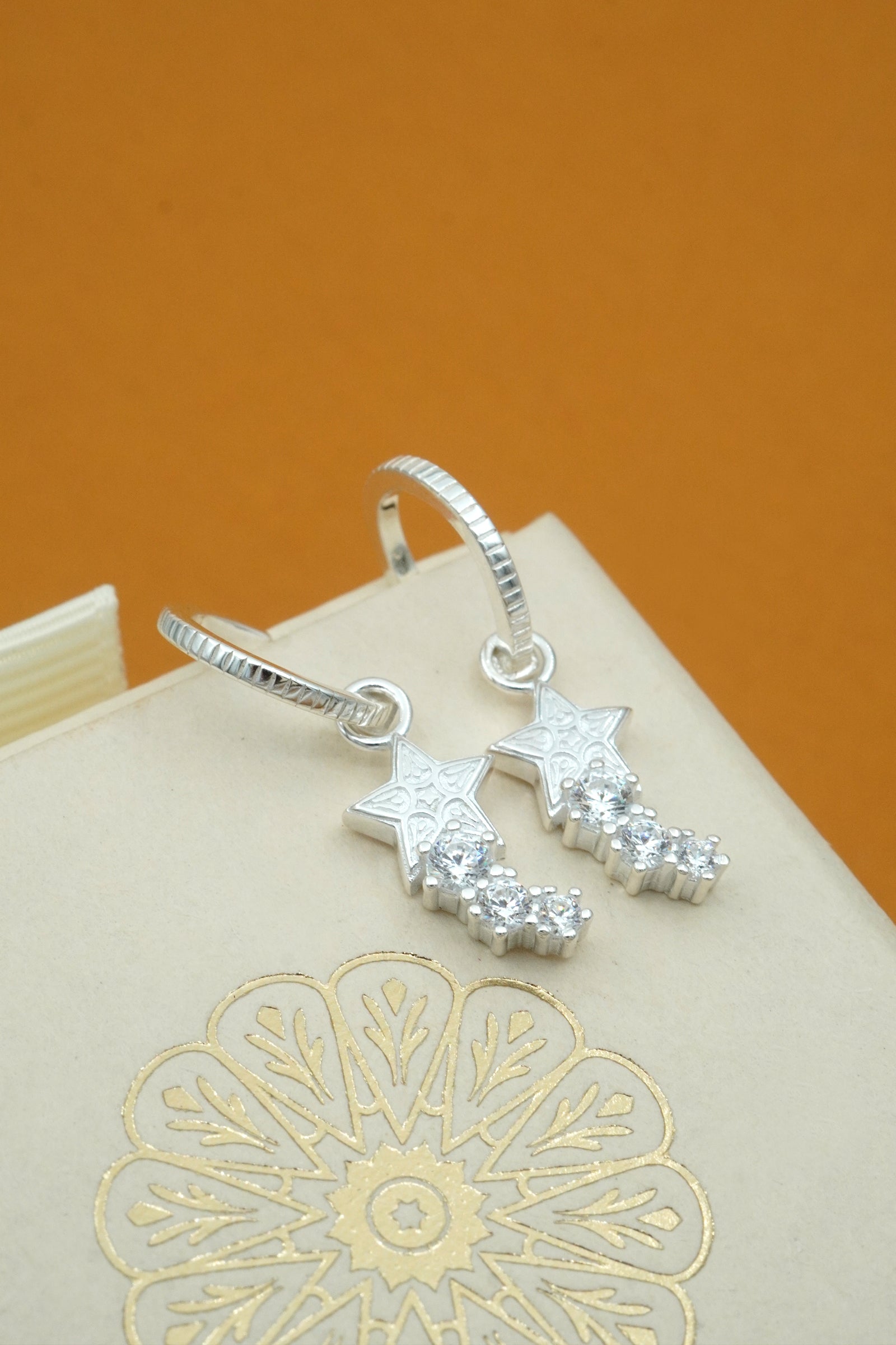 Shooting Star Hoops - Silver