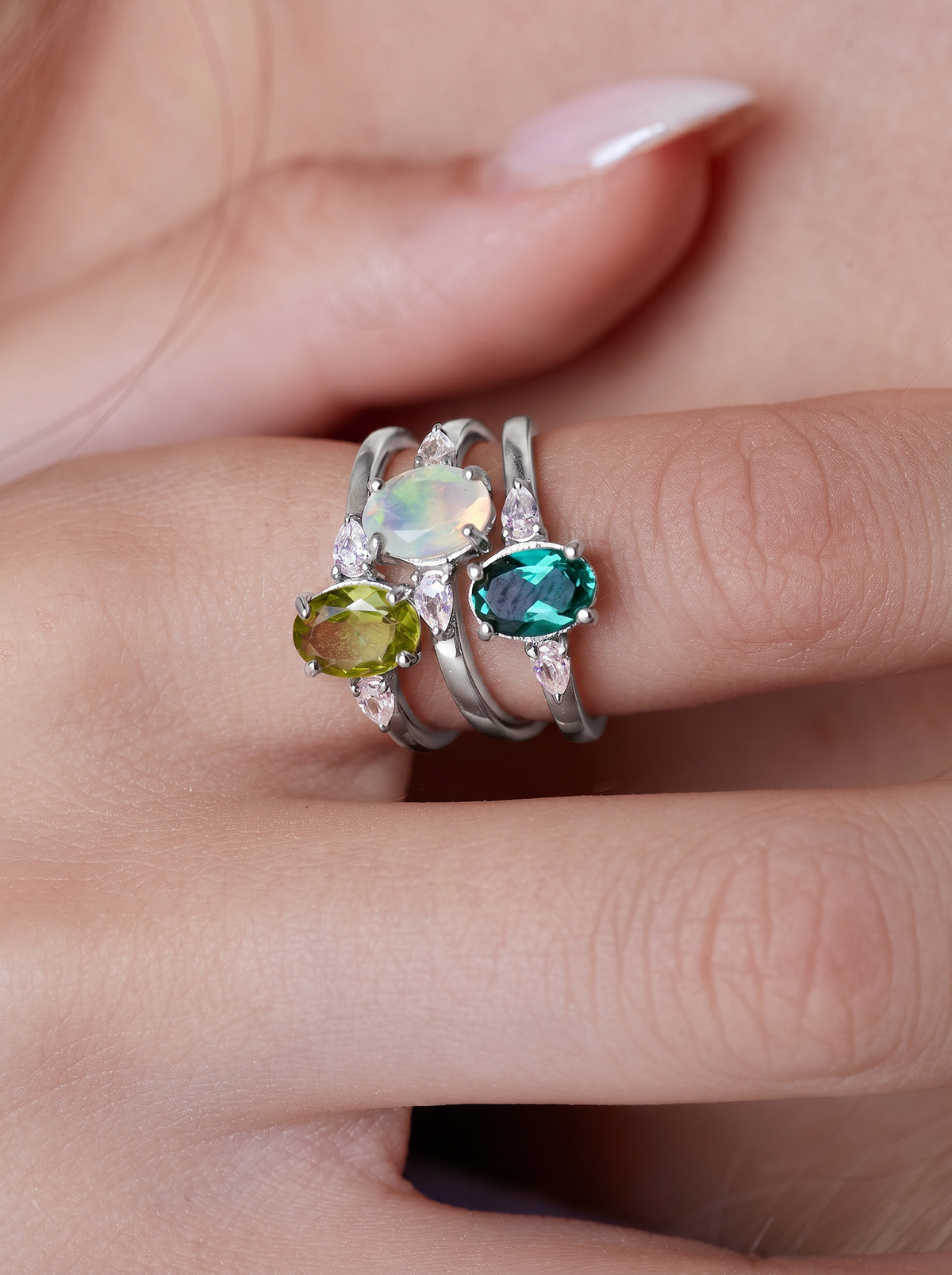 August Birthstone Ring - Silver