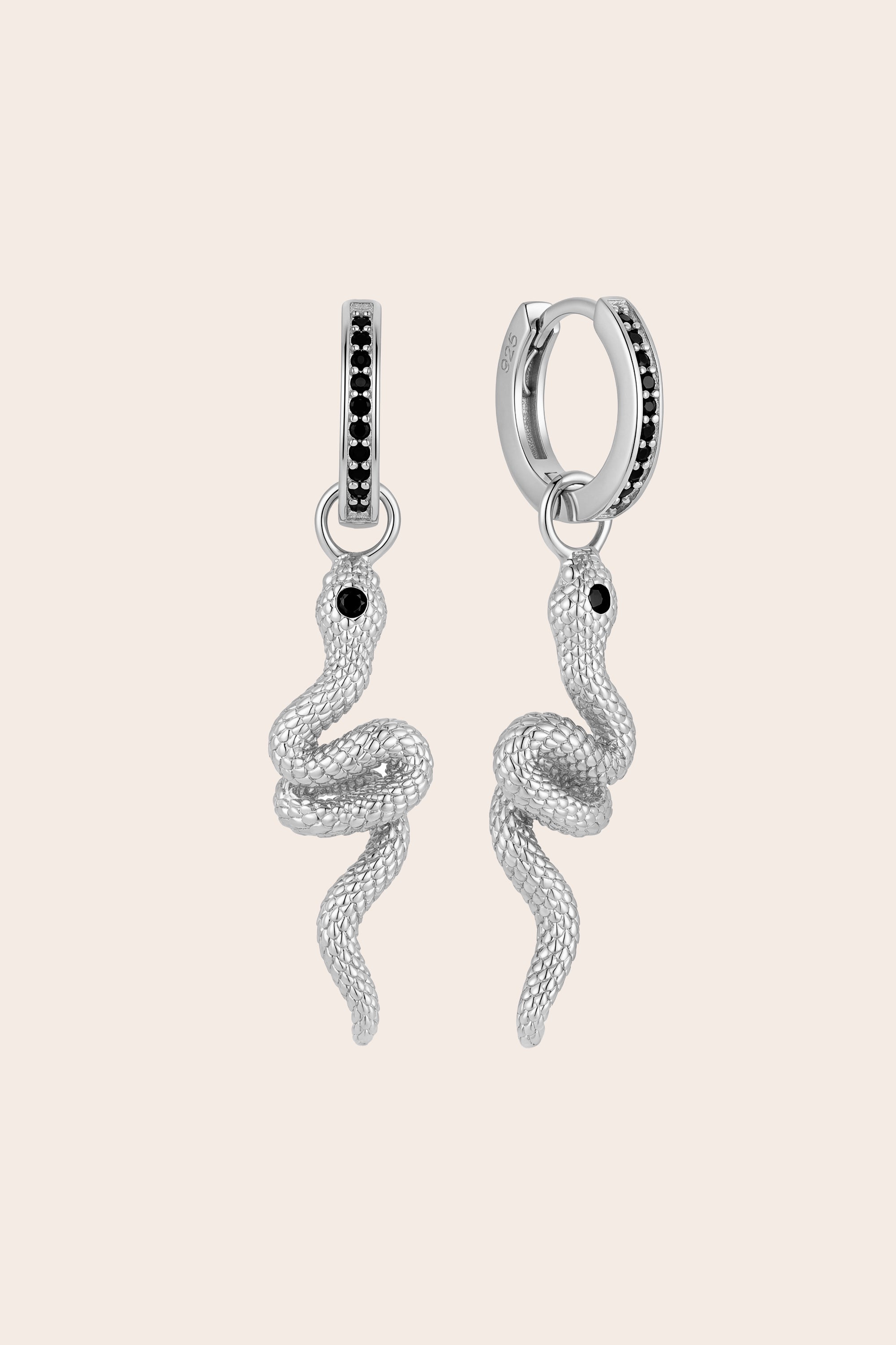 Sacred Serpent Hoops -Silver