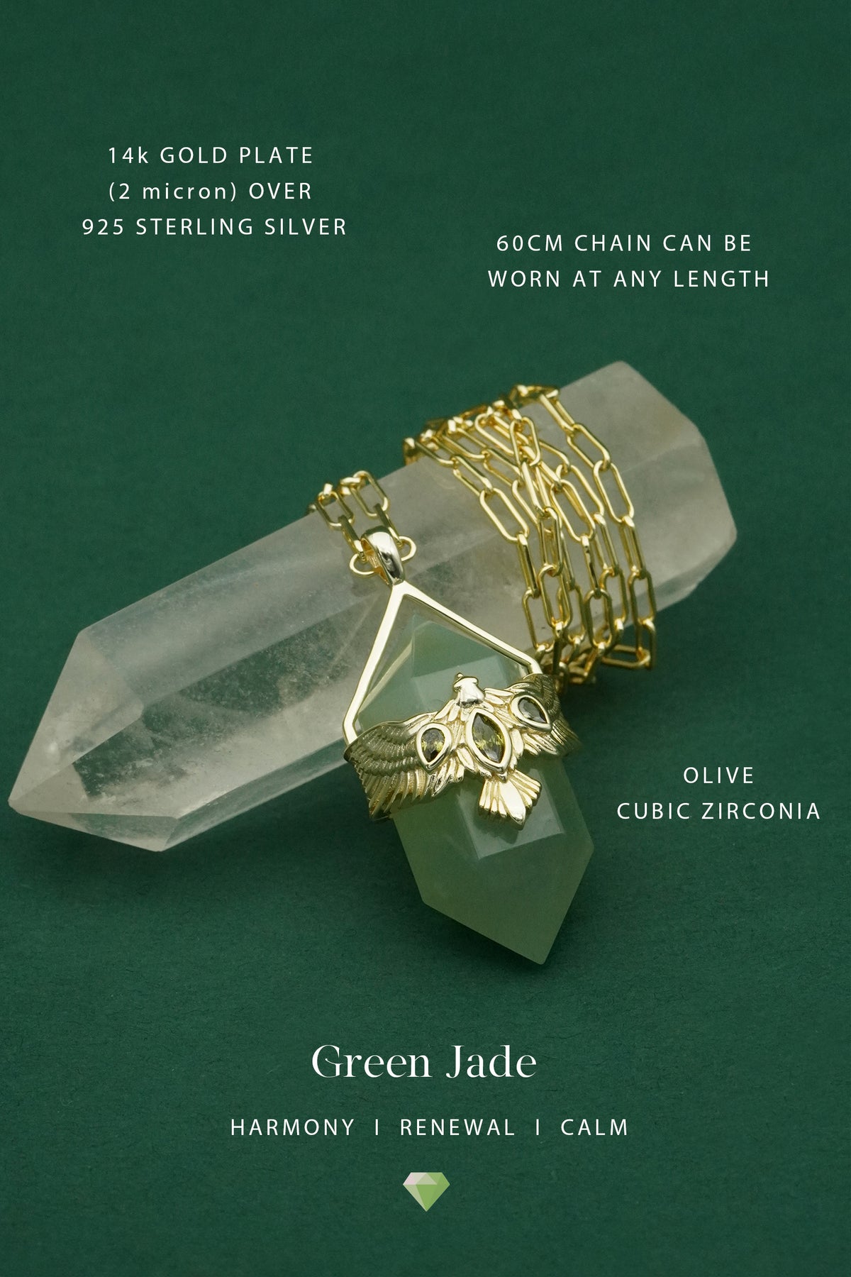 Jade Soar Necklace - Gold
