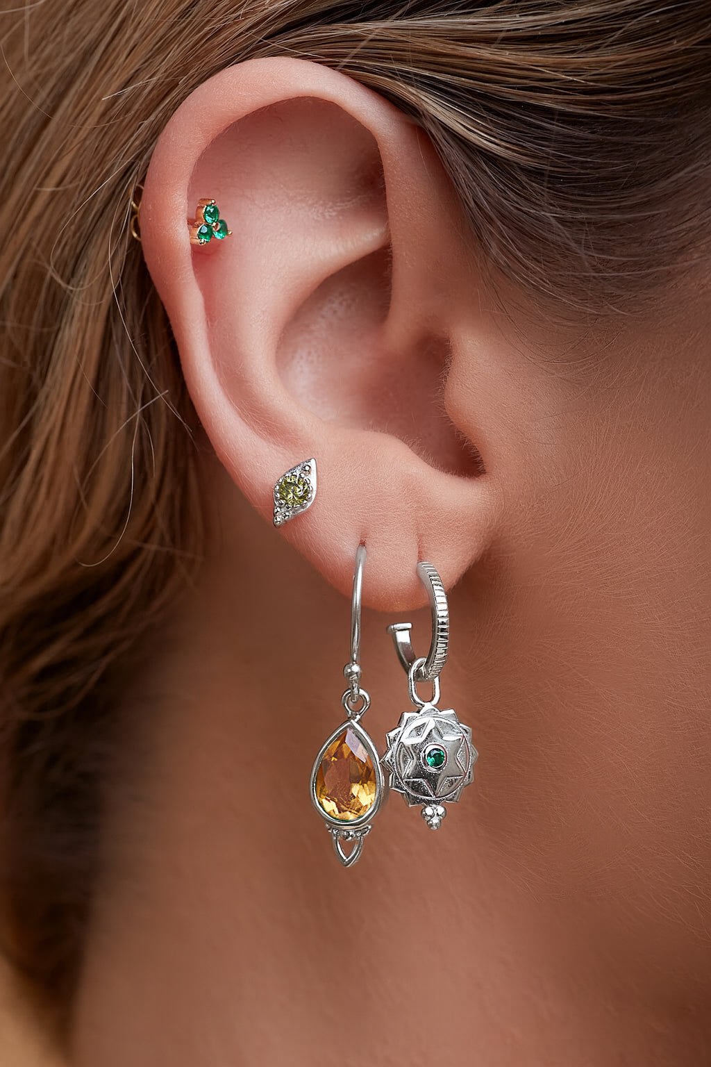 Solar Plexus Chakra Earrings Silver