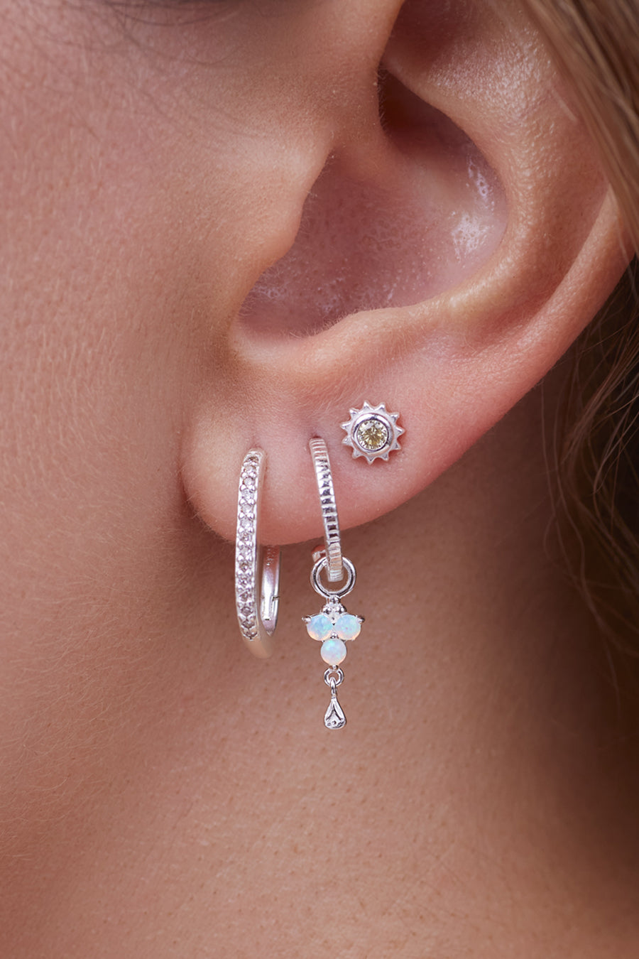 Life Force Sun Studs - Silver