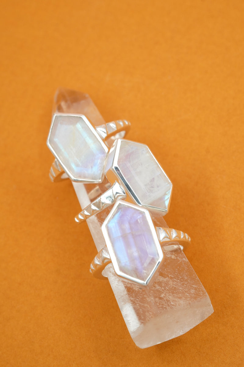Moonstone North Star Ring - Silver