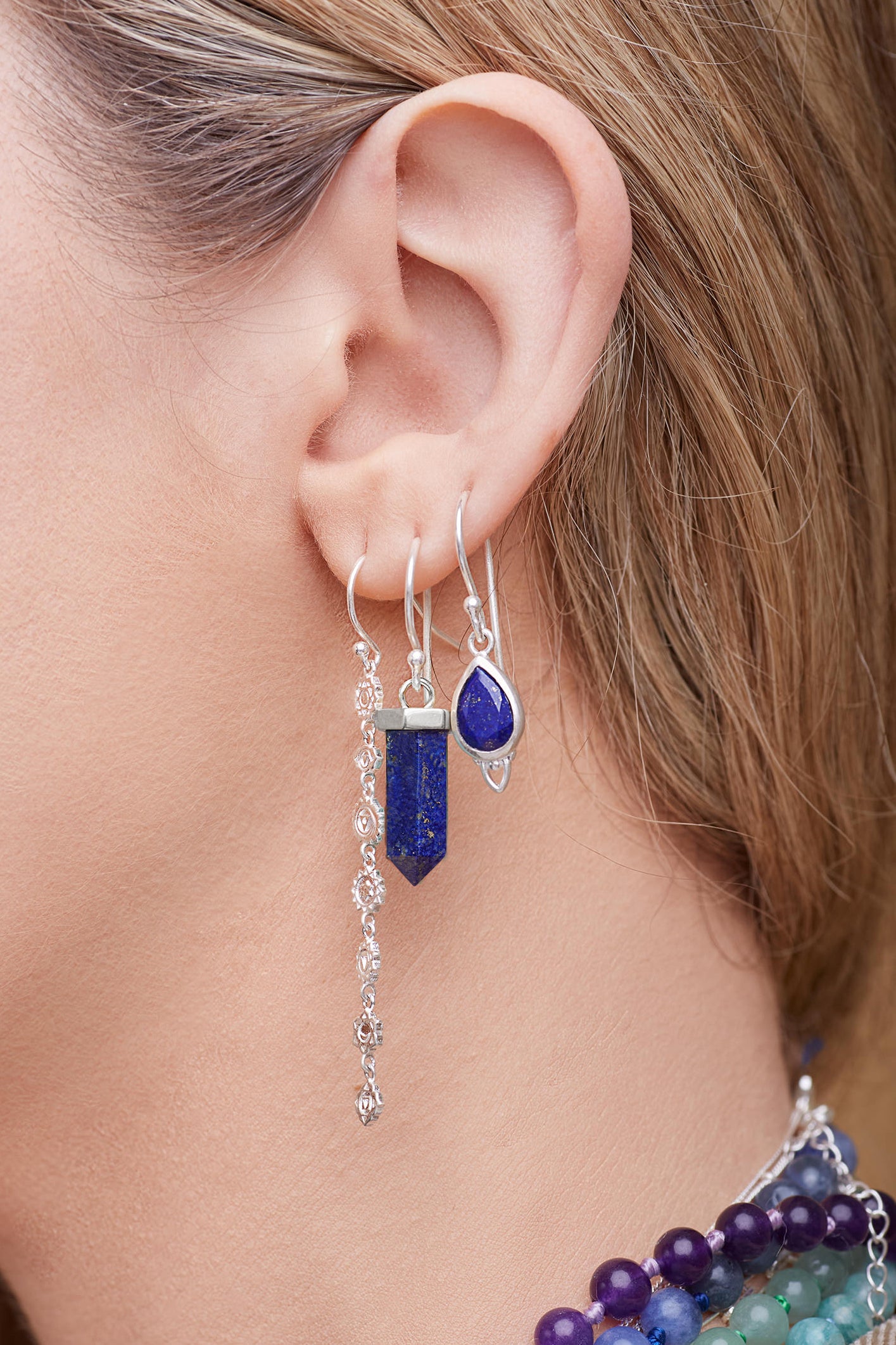 Lapis Insight & Intuition Earrings - Silver
