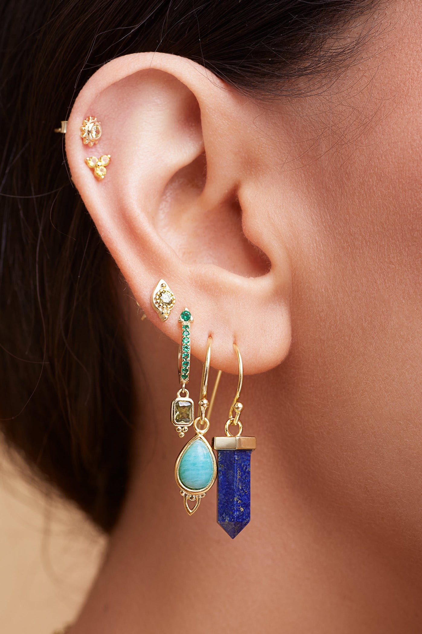 Lapis Insight & Intuition Earrings - Gold