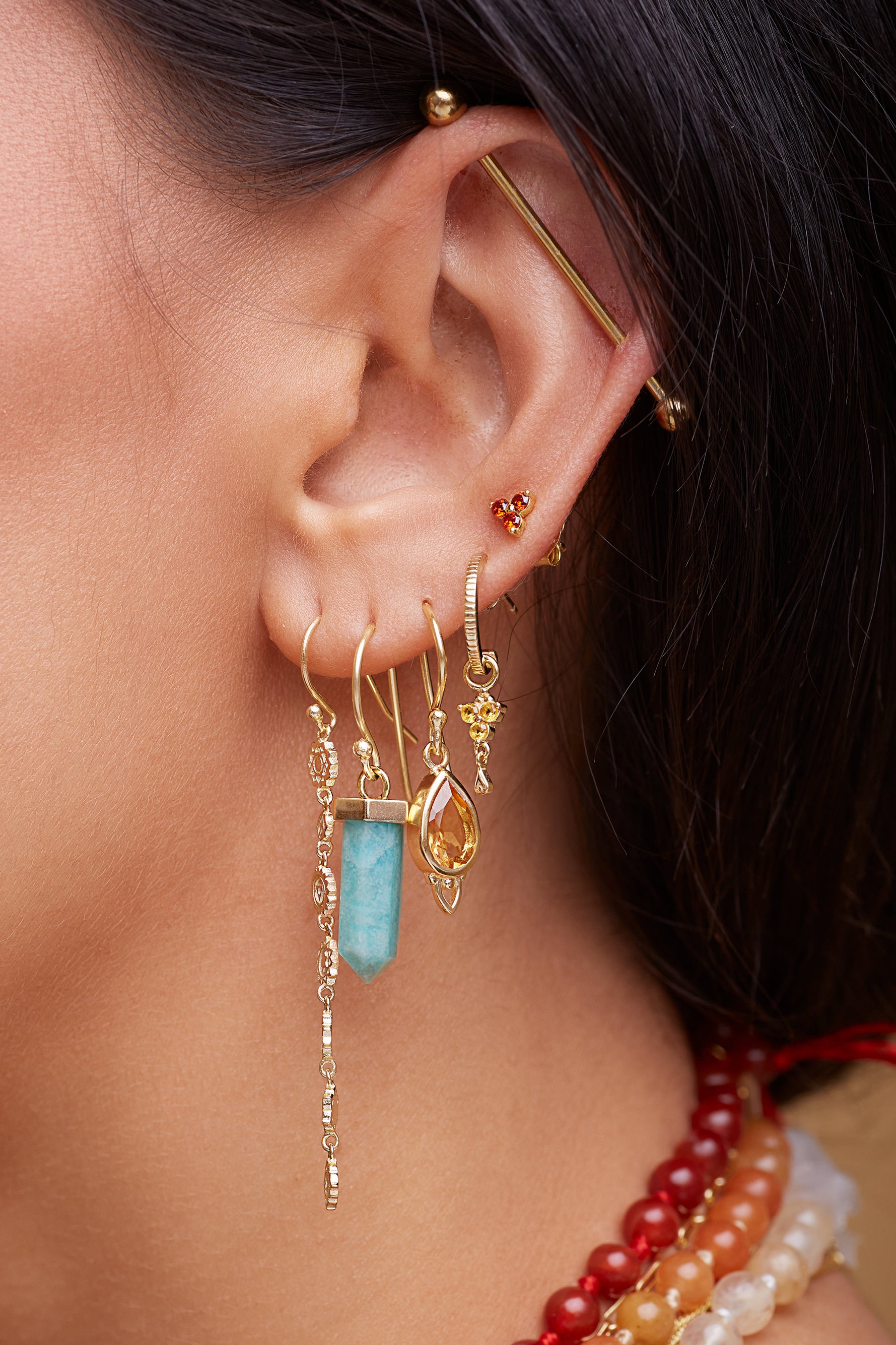 Amazonite True Voice Earrings - Gold