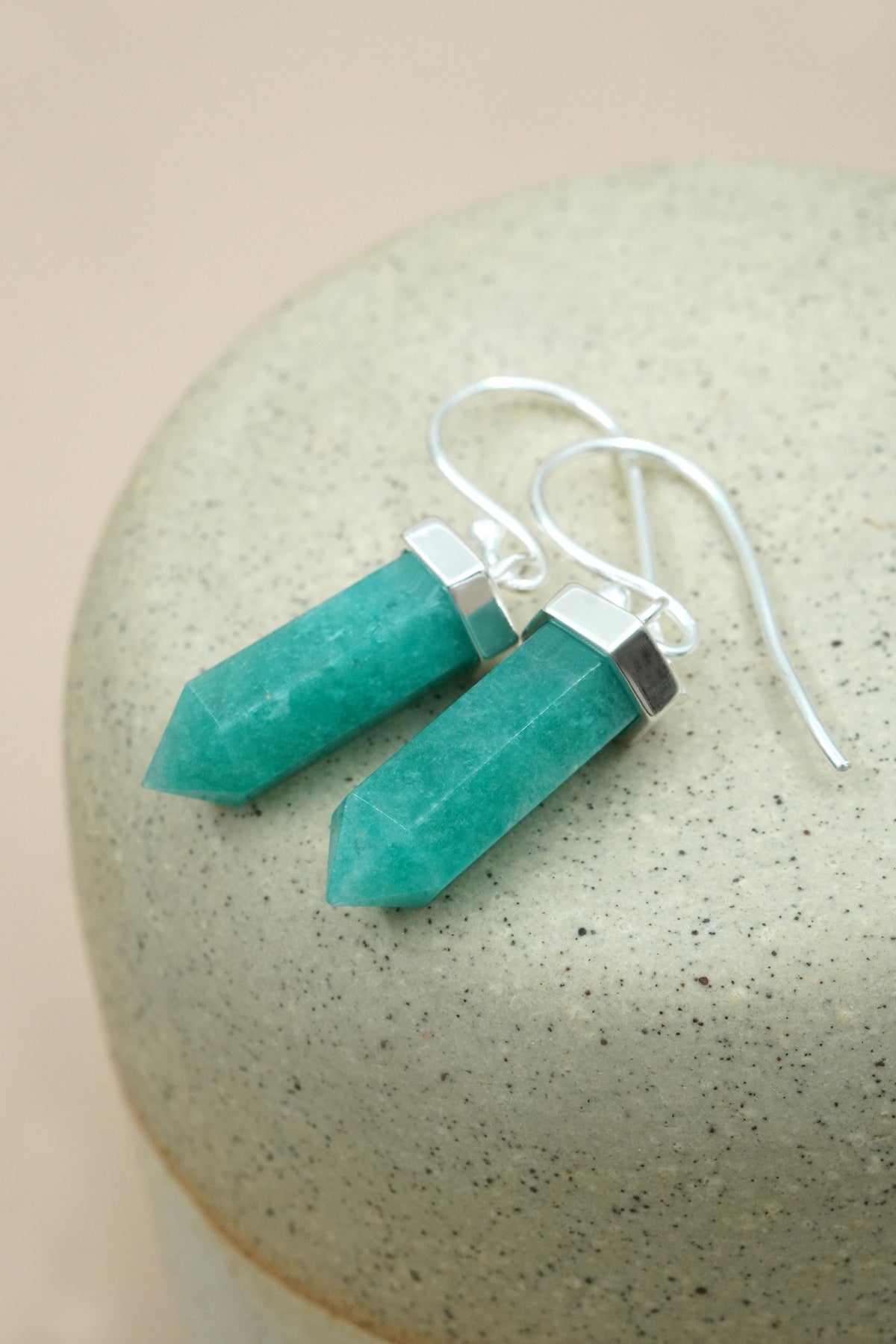 Amazonite True Voice Earrings - Silver